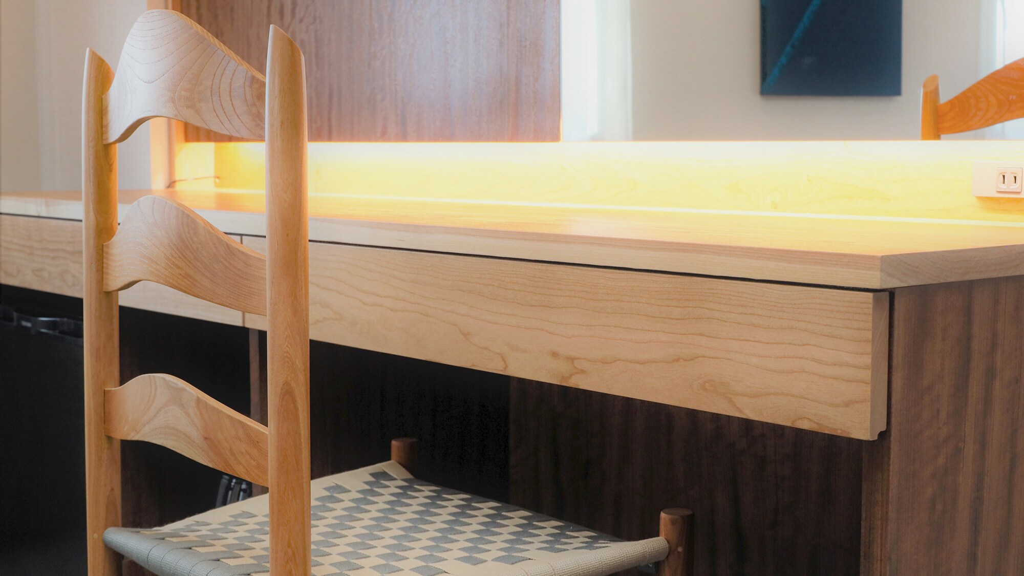 Handcrafted solid wood writing desk