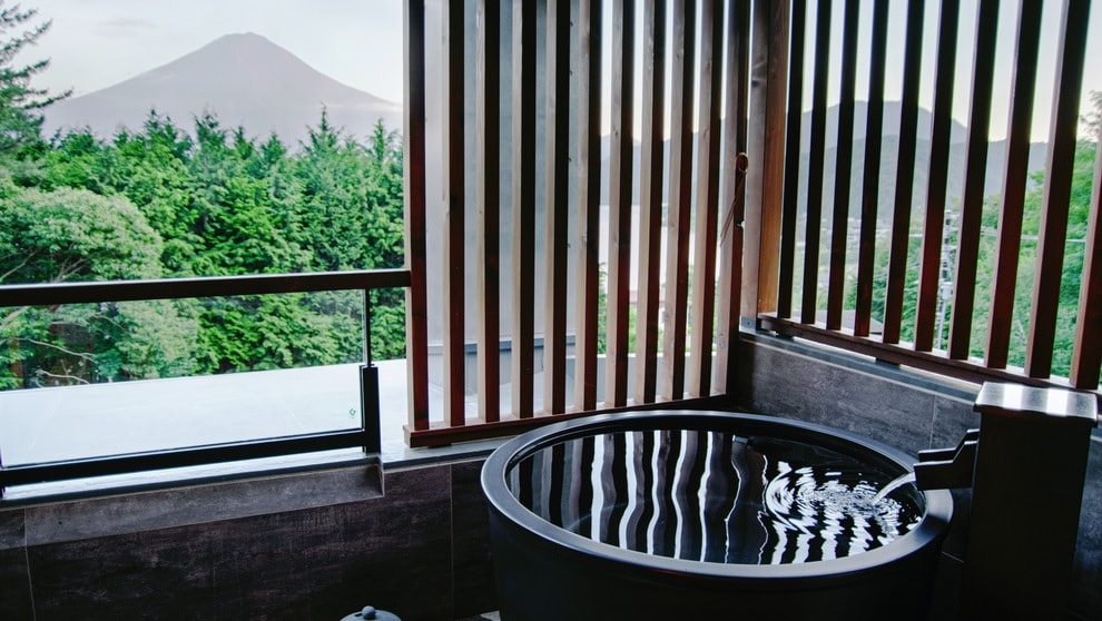 All rooms have an open-air bath