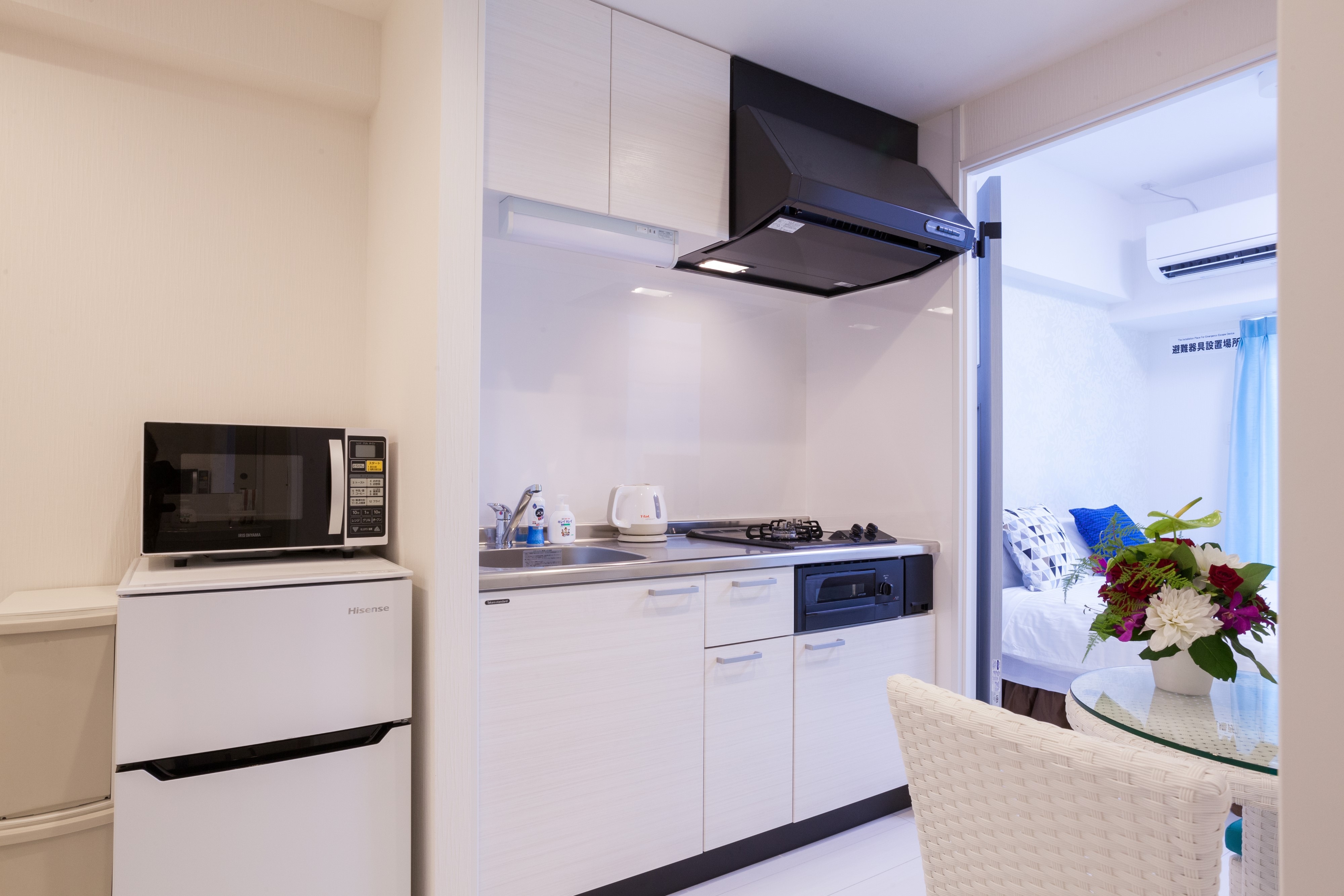 All rooms have kitchens and microwaves