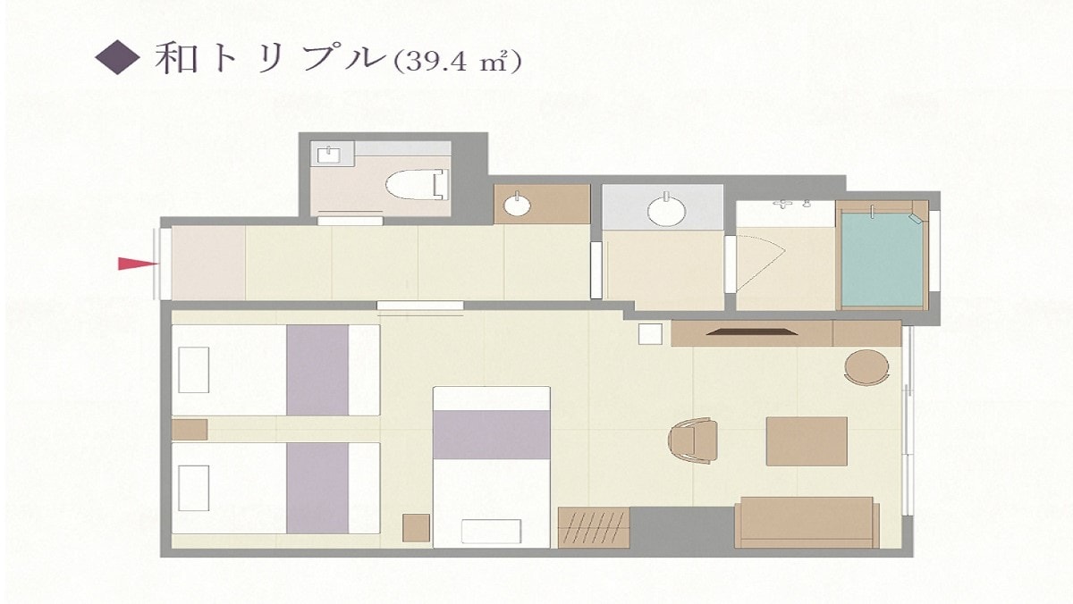 ★ [Guest room] Floor plan "Wa Triple" (capacity 3 people)