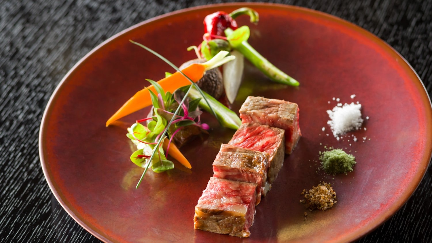 Tajima beef is blessed with pastures rich in minerals. The melt-in-your-mouth deliciousness is fully expressed in course meals.