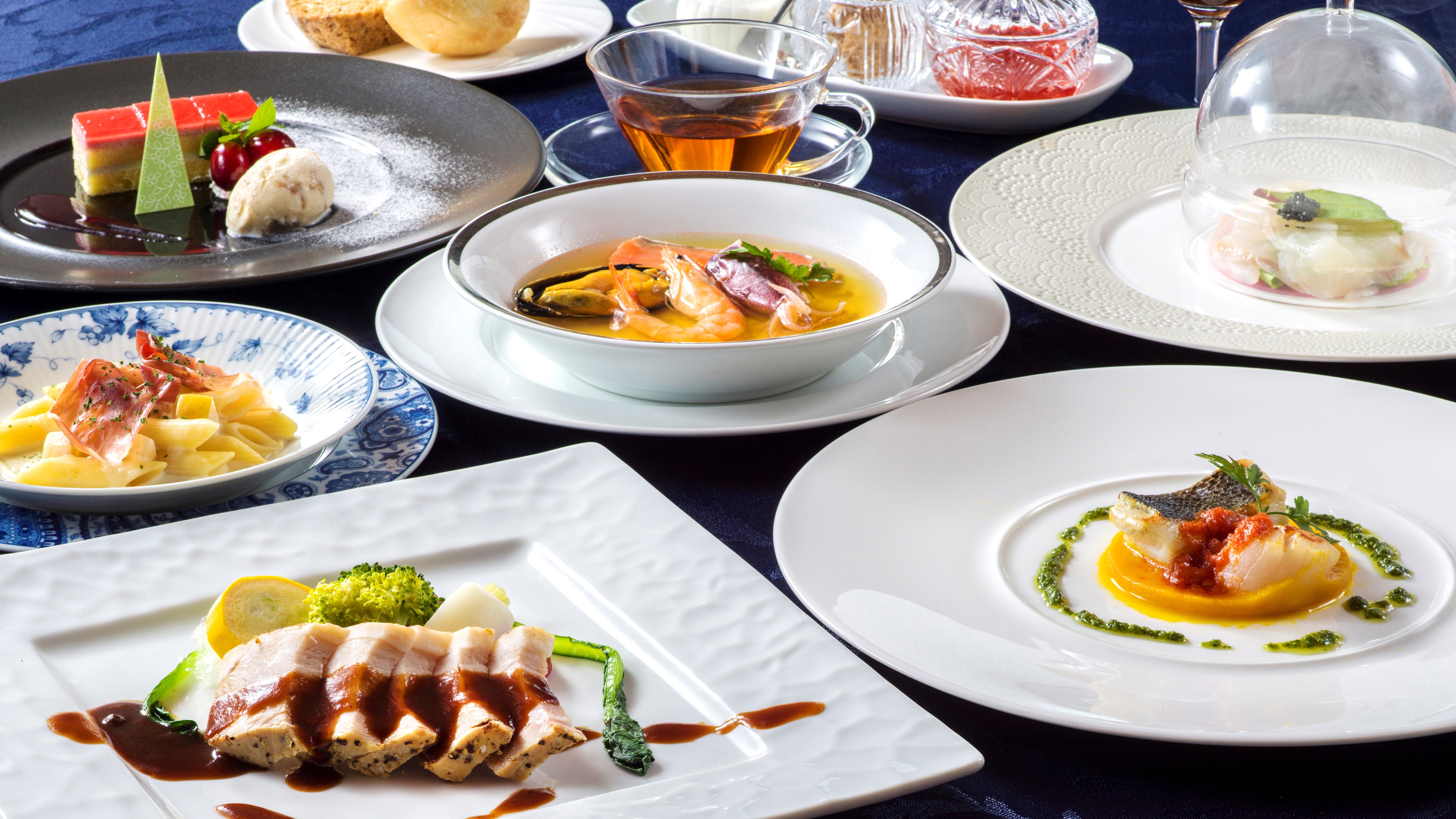 [Dinner] Using seasonal ingredients. A rare Western-style course meal in Kusatsu Onsen (example)