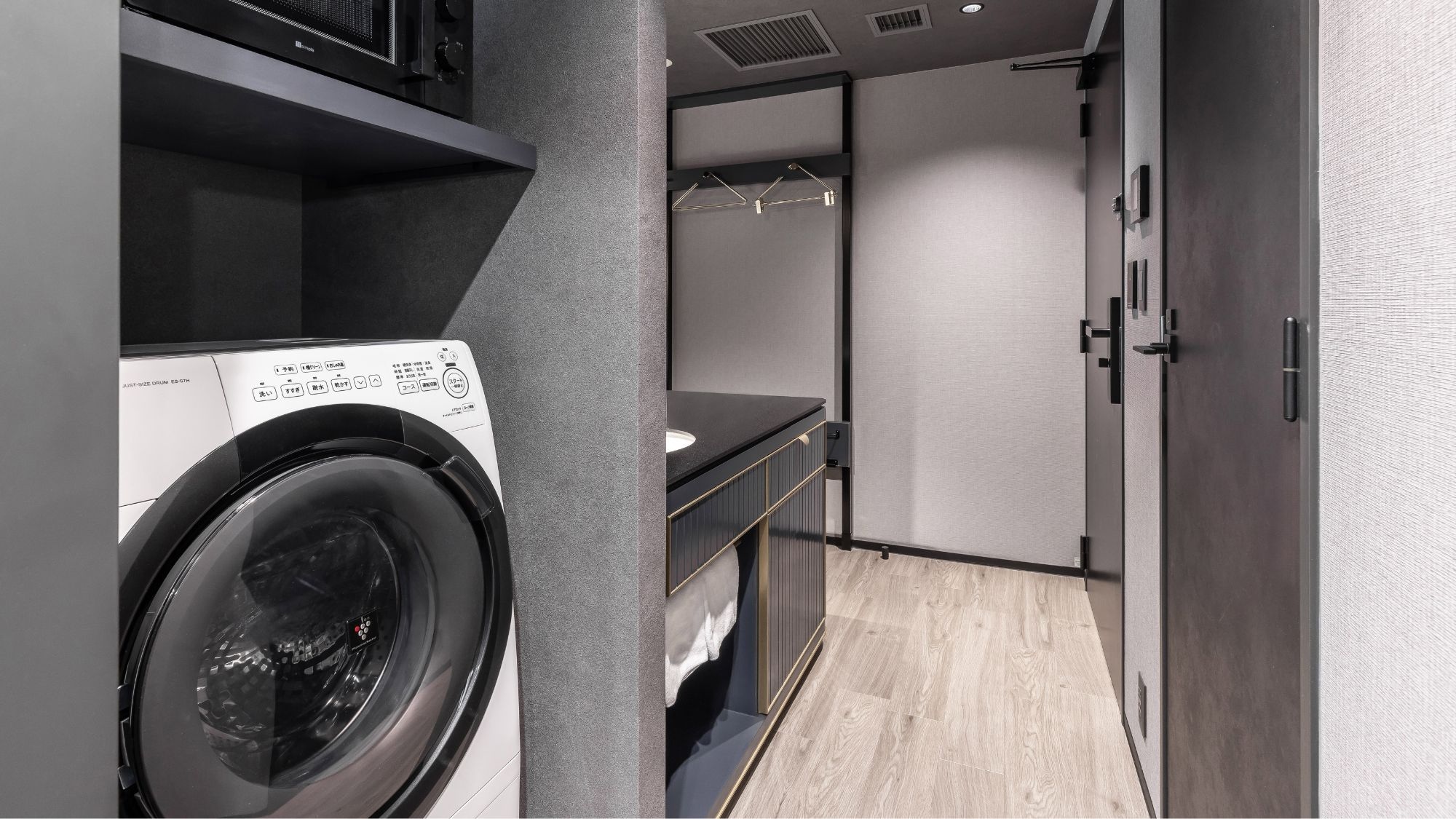 ◆Deluxe Twin｜Washer/dryer and microwave oven