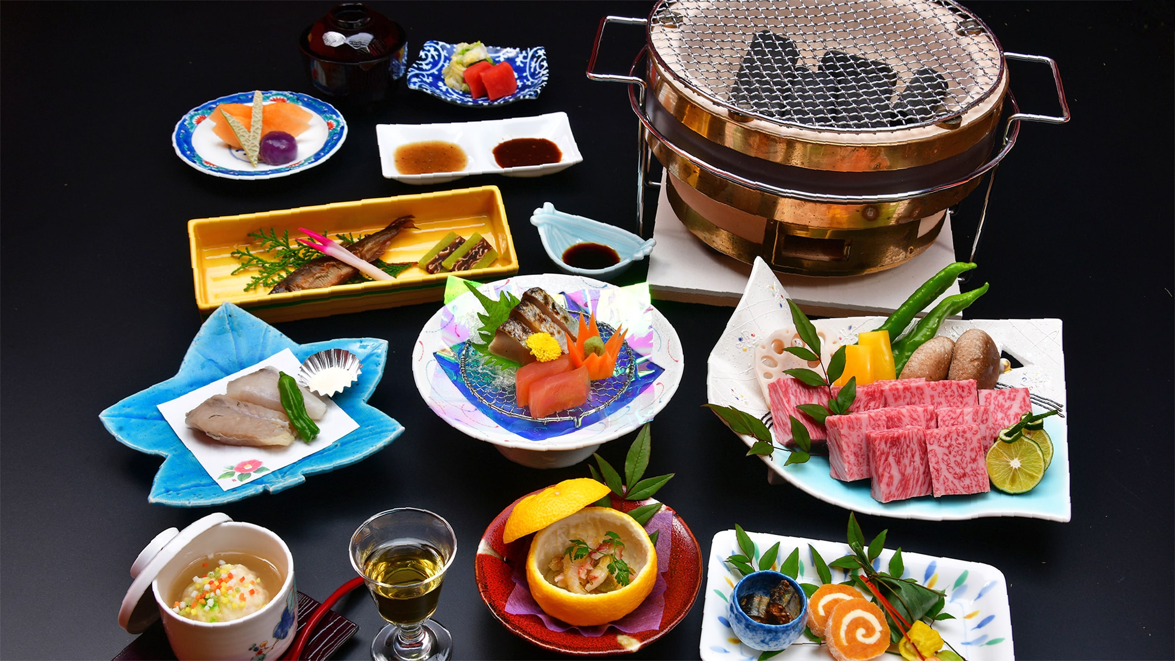 ◆Meal: Charcoal-grilled kaiseki meal
