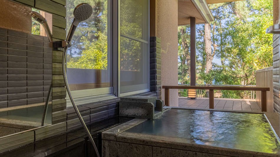 Guest room with hot spring open-air bathExecutive twin "Nagine nagine" open-air bath