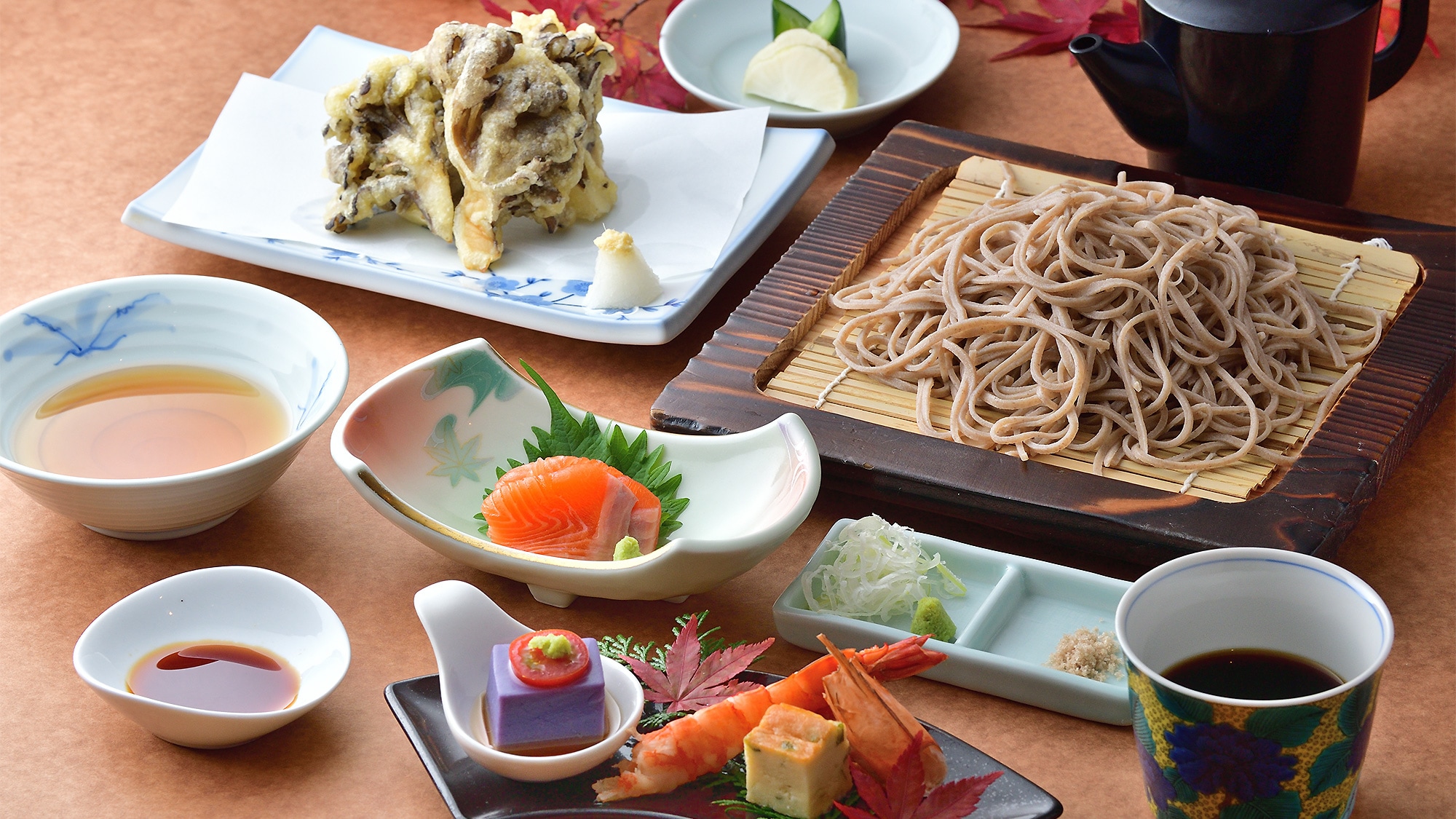 본격 수타 튀김 메밀 보리