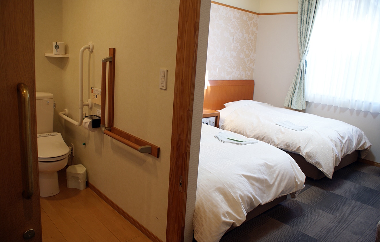 <Barrier-Free Twin> This barrier-free room has no steps, so everyone can enjoy a safe and comfortable stay.