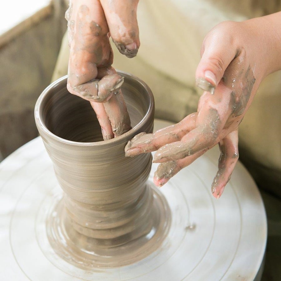Easy with an electric potter's wheel! Almost done!
