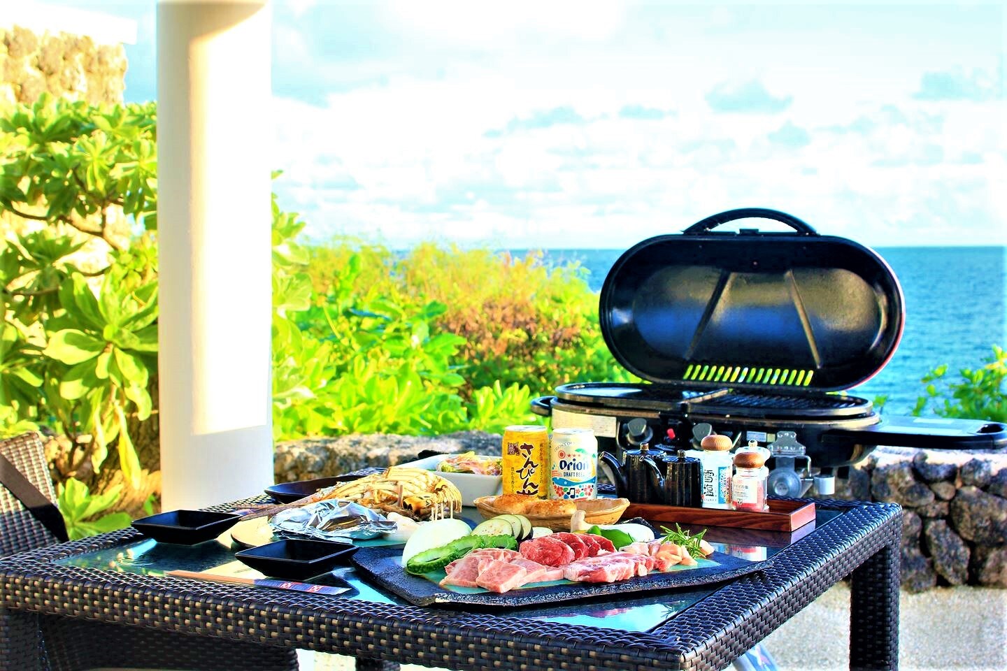 Barbecue on the guest room terrace