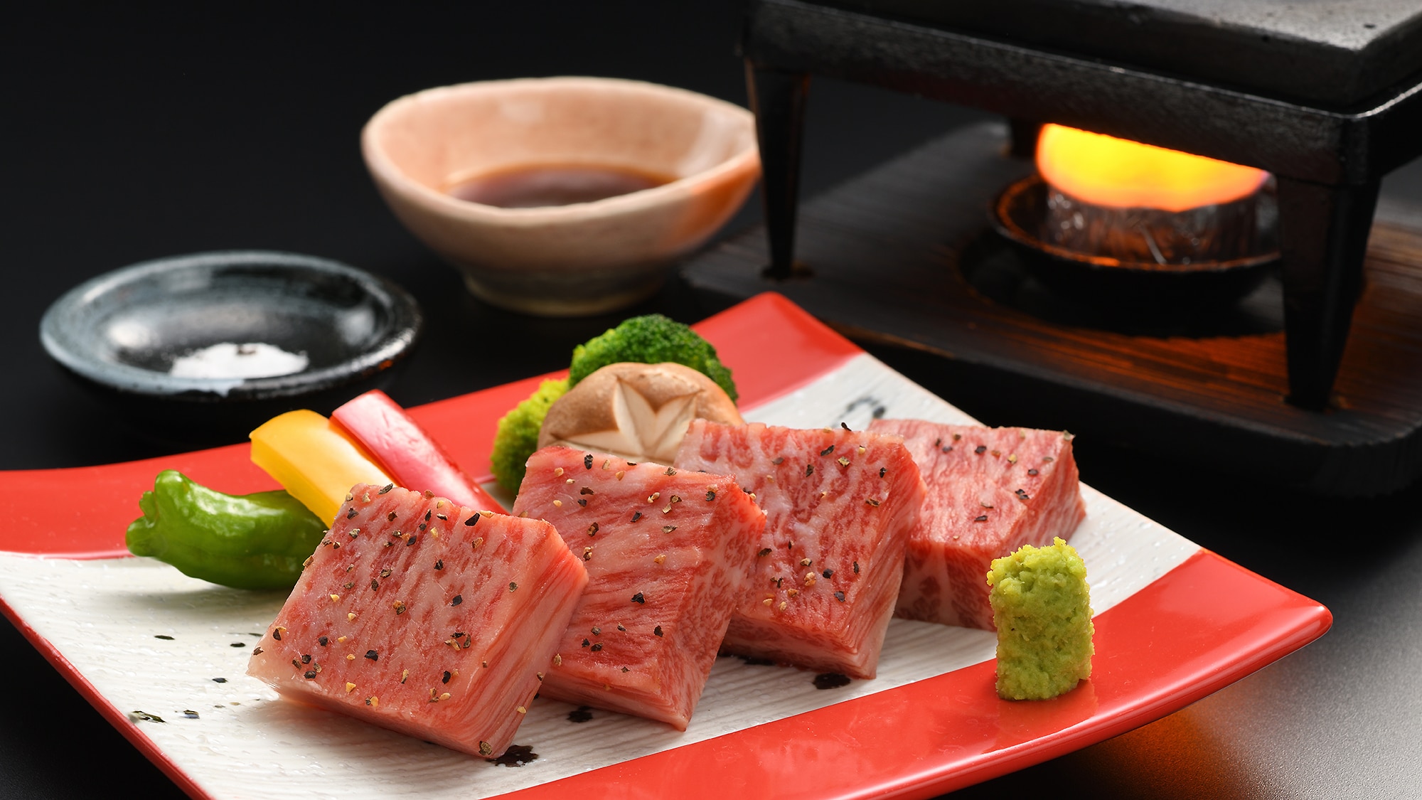 A5 grade Fukushima beef steak <Ishiyaki style>