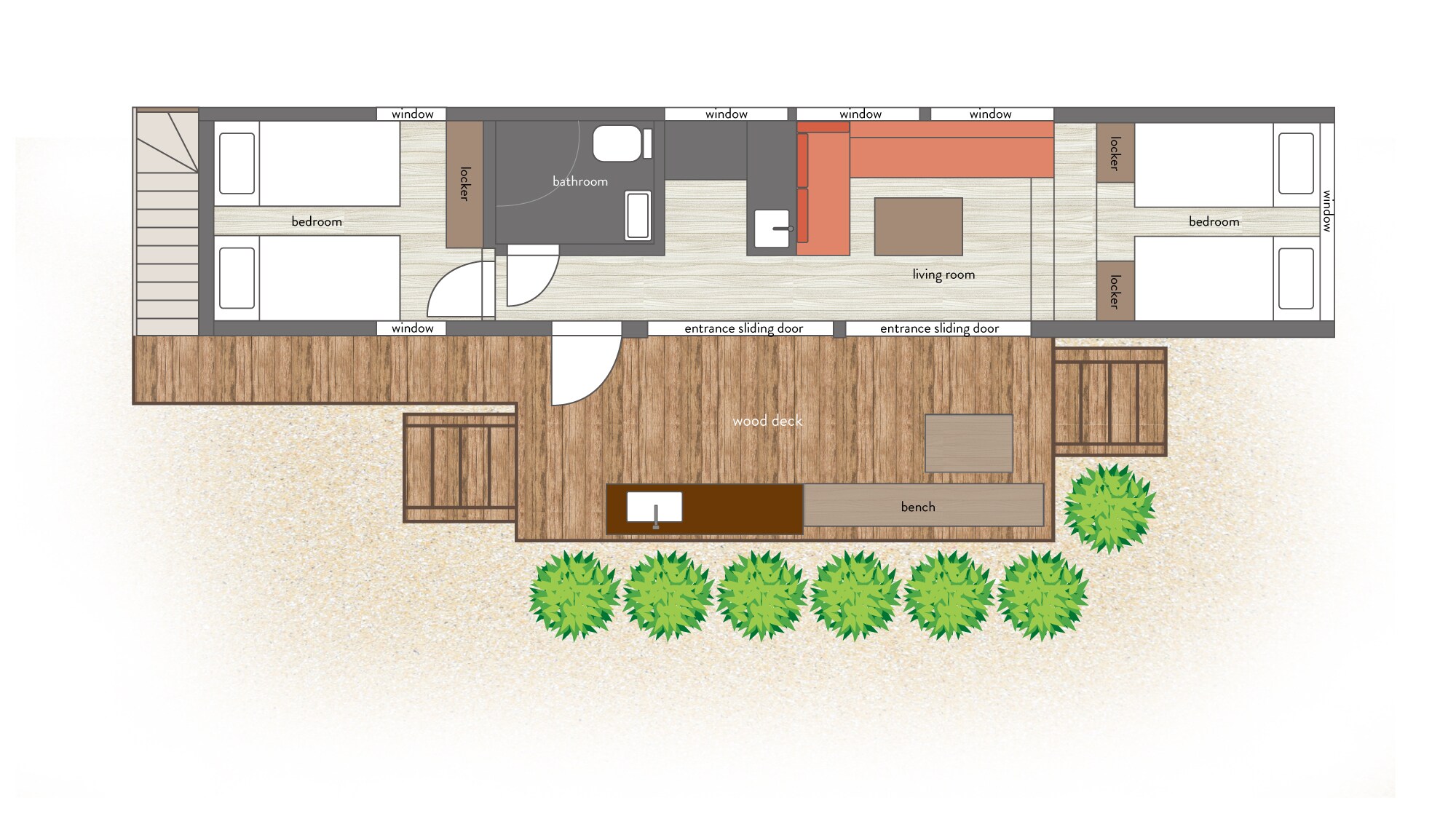 【4 bed cabin (루프 톱·우드 데크 첨부)】
