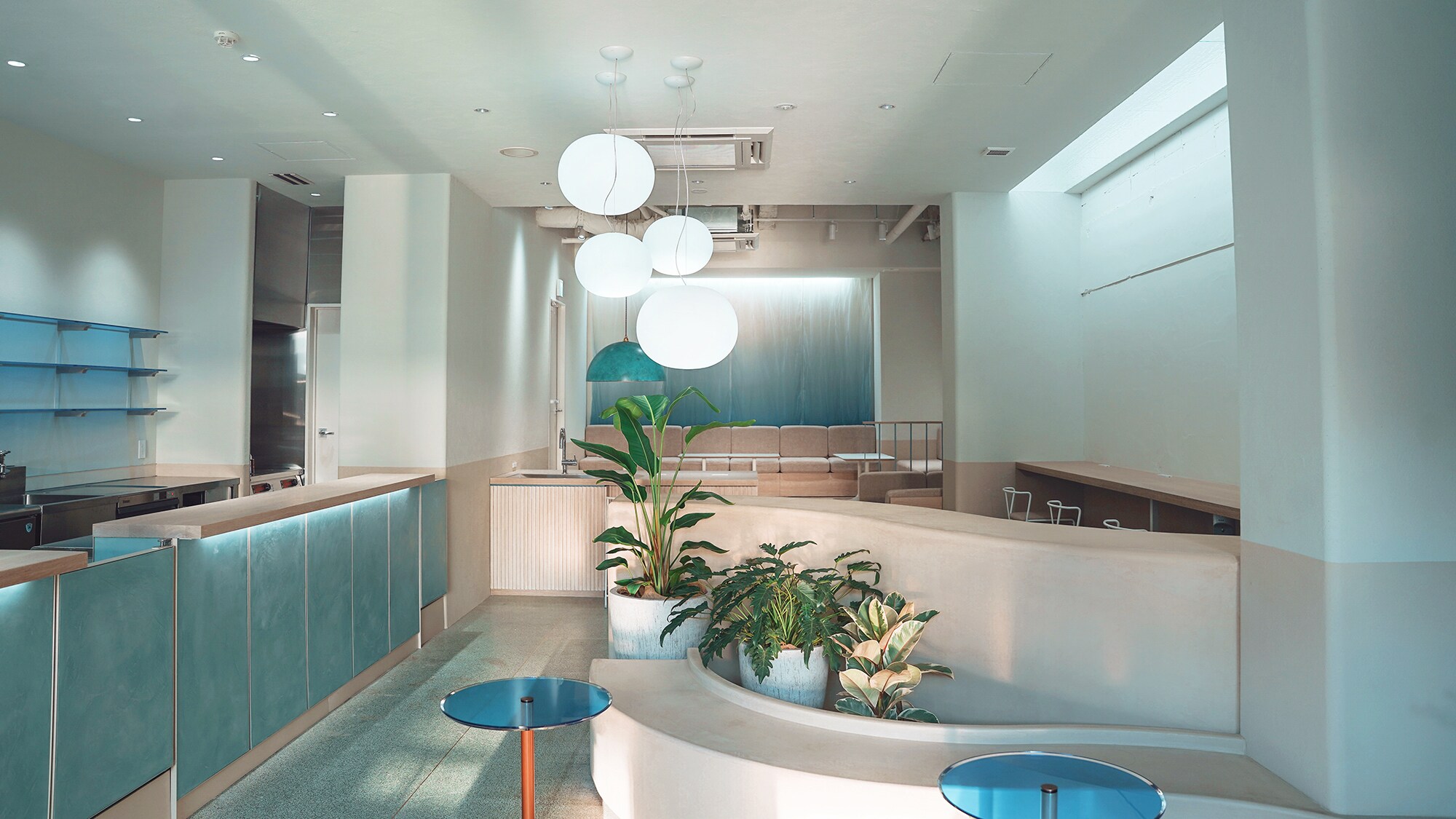 Soft blue and rounded design