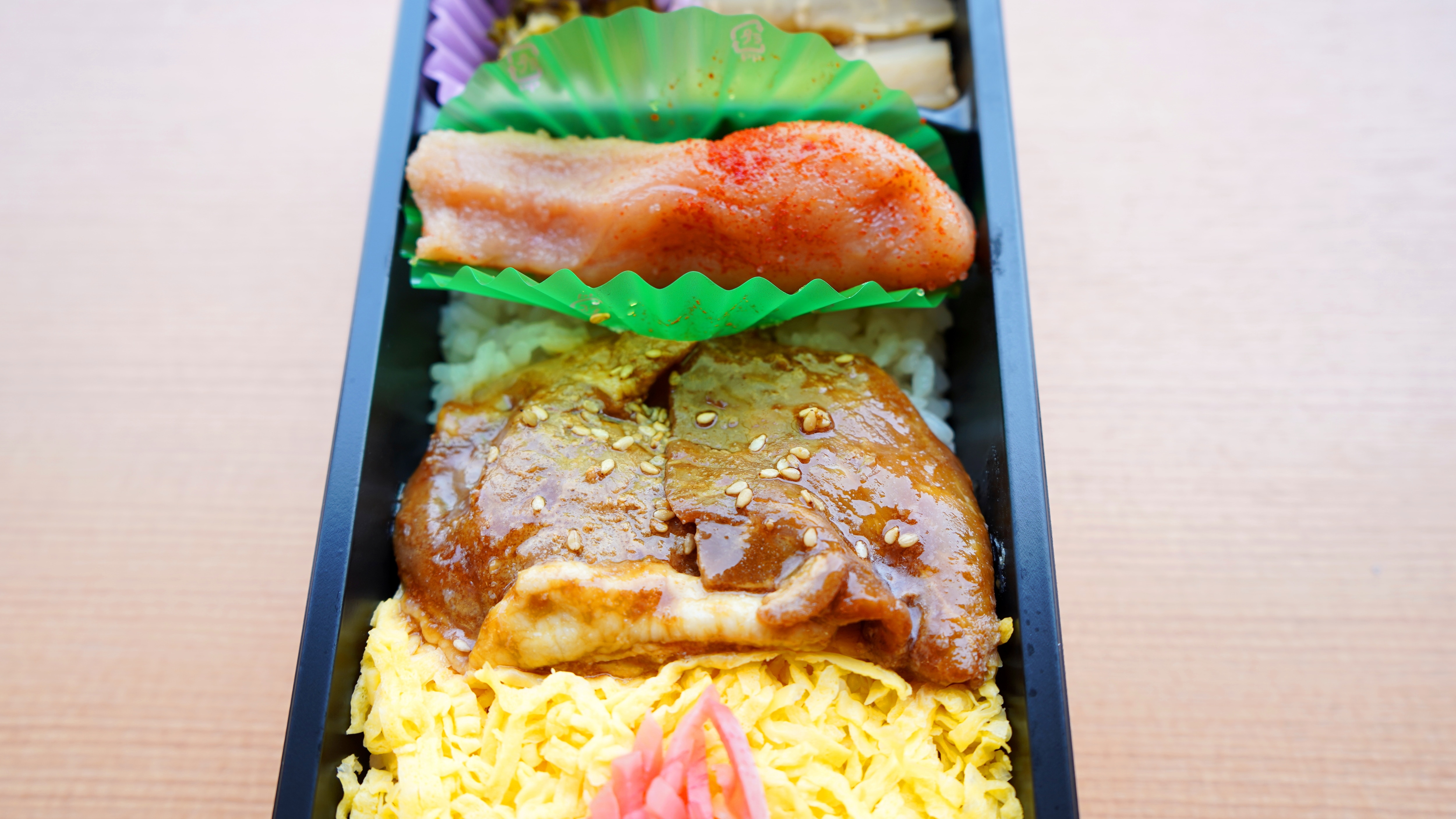 Breakfast: Black pork mentaiko bento