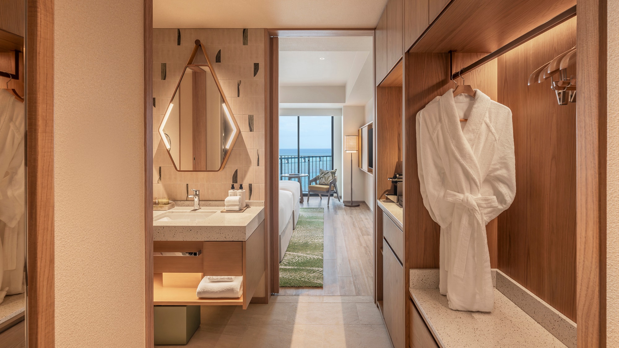 雙床豪華房，海景