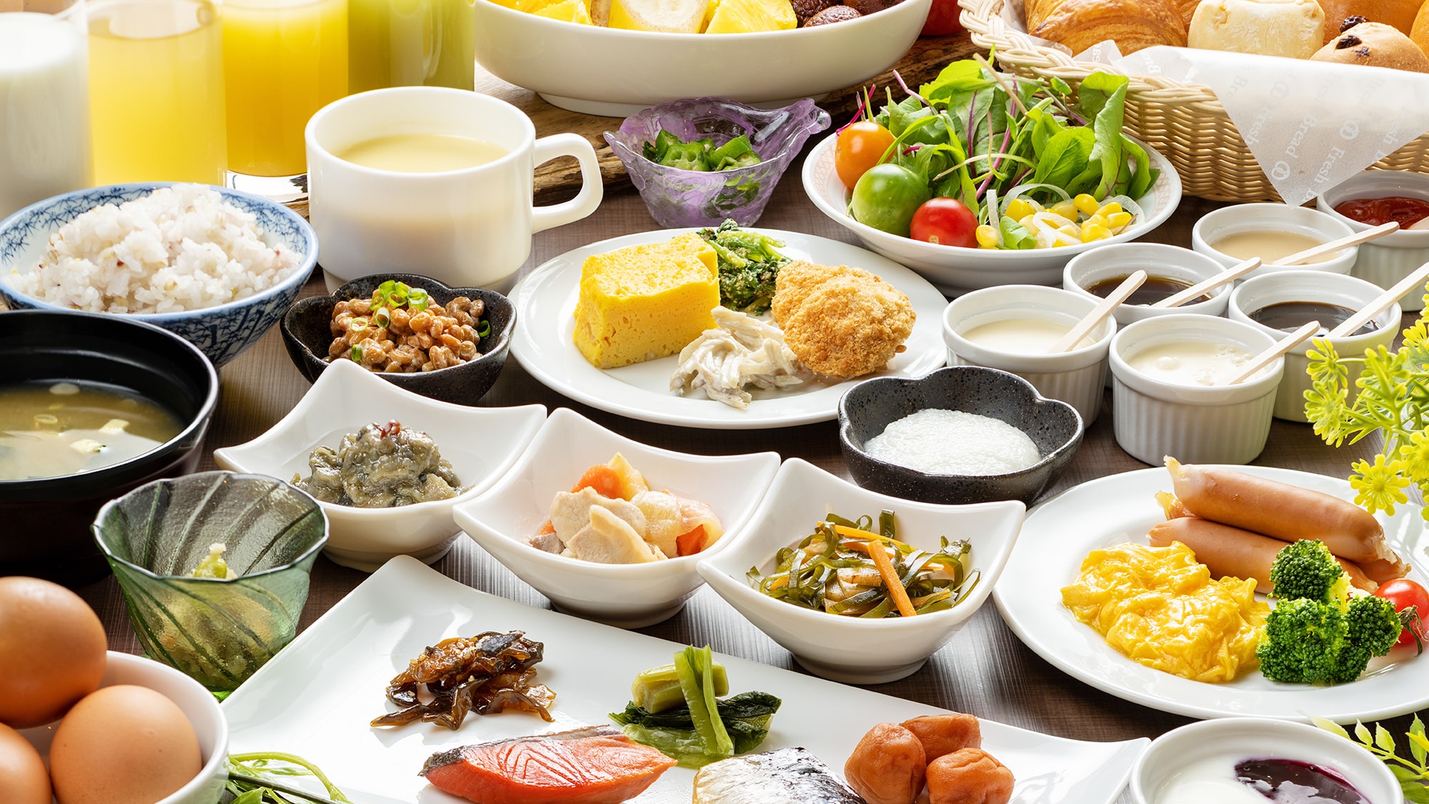 [Breakfast Buffet] Healthy menu: Enjoy a breakfast that suits your mood with a Japanese and Western fusion menu.