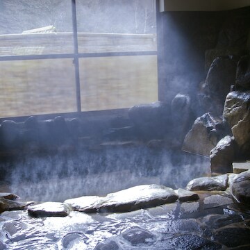 Free-flowing hot spring water