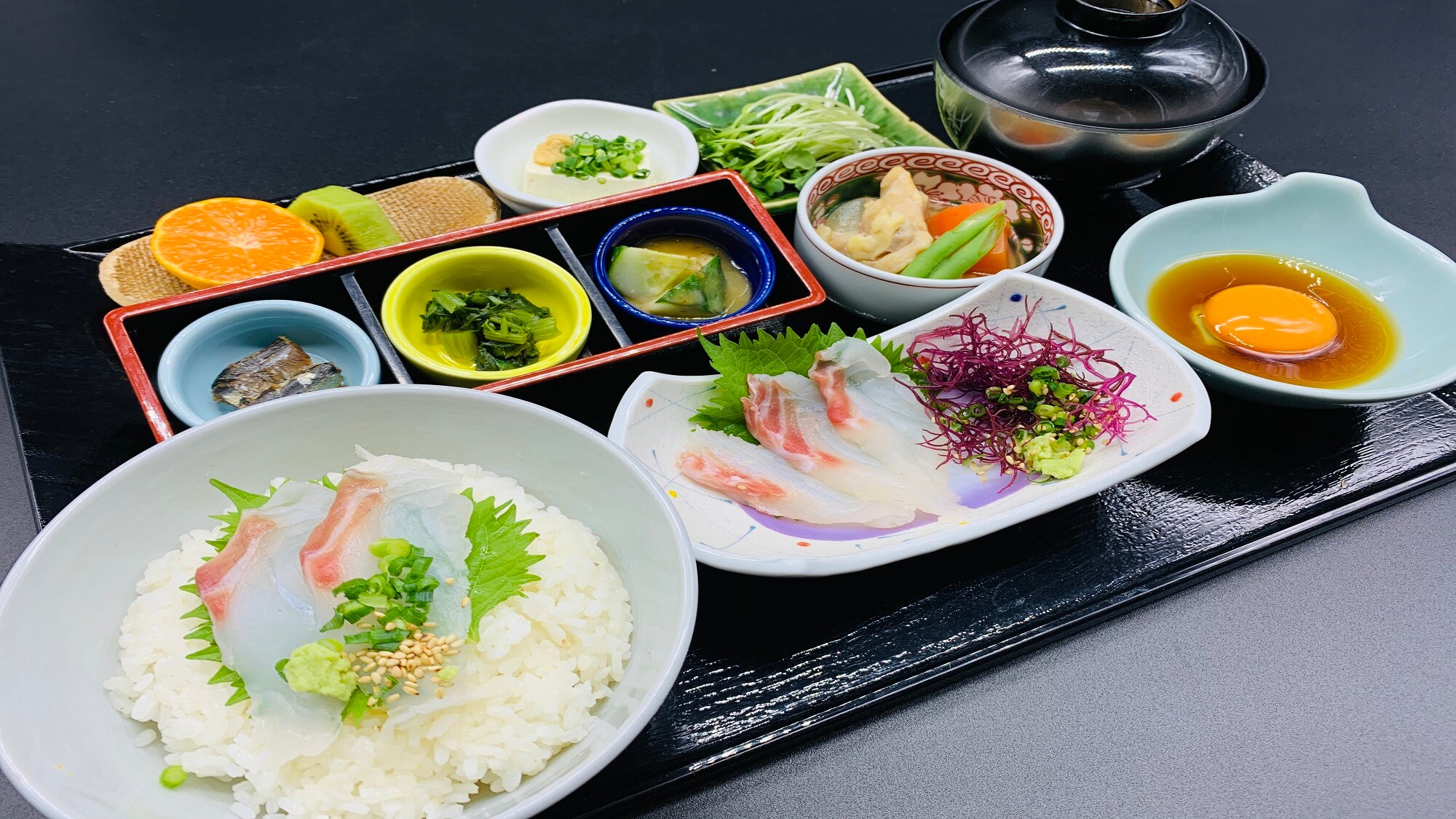 [Breakfast] Nanyo's taimeshi Japanese food set