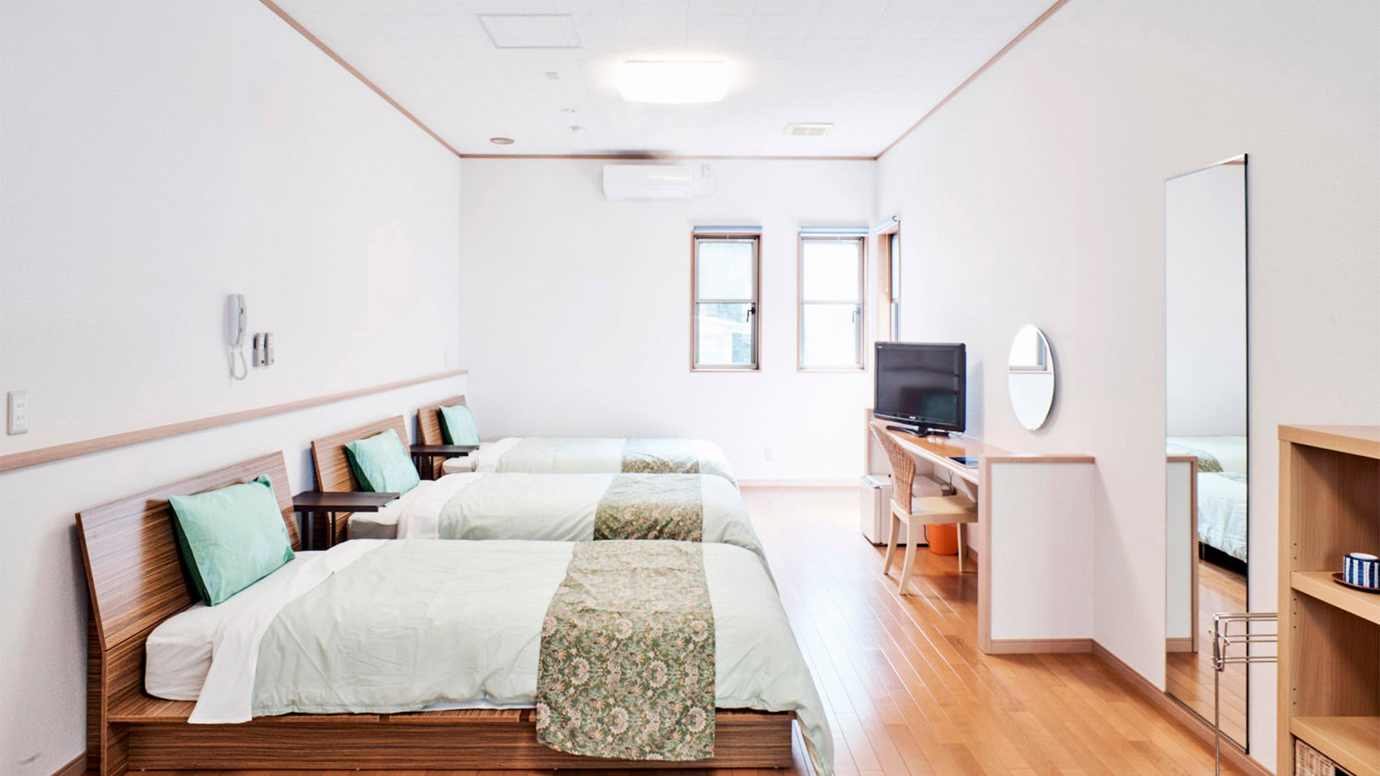 *Triple room example: Up to four people can stay in this room by adding an extra bed.