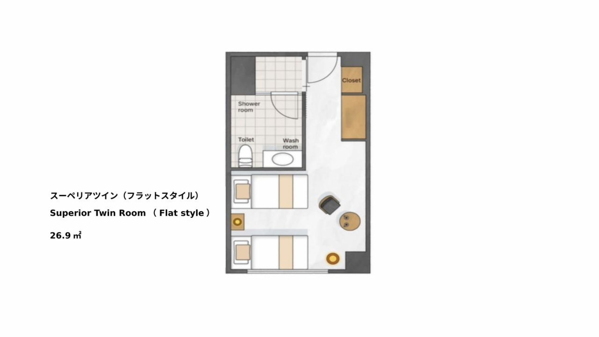 Superior Twin Room Disability Access Layout
