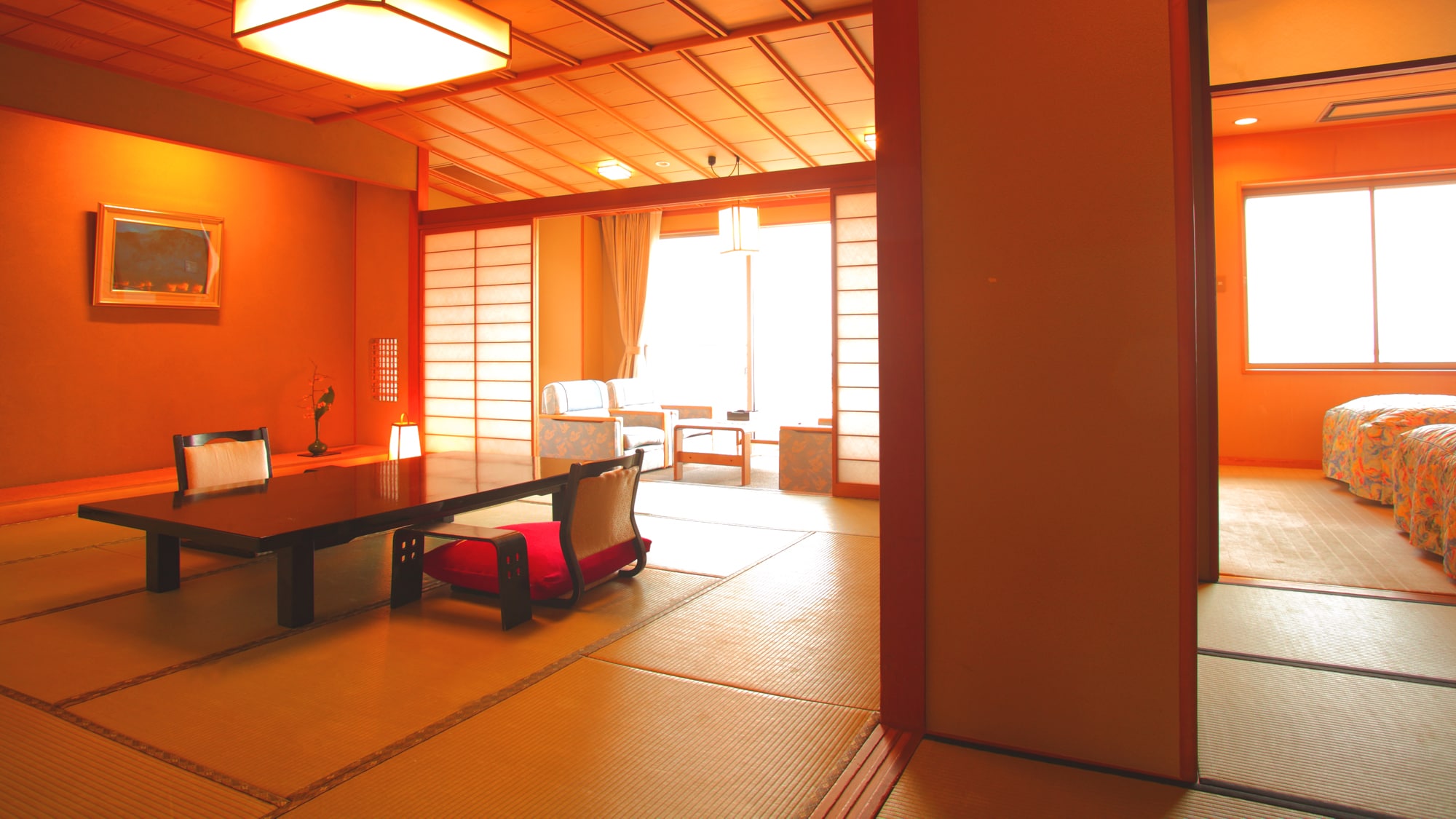 [Annex] Tenyu. Japanese and Western room. 10 tatami mats + bedroom. Deluxe type with a panoramic view of the sea.