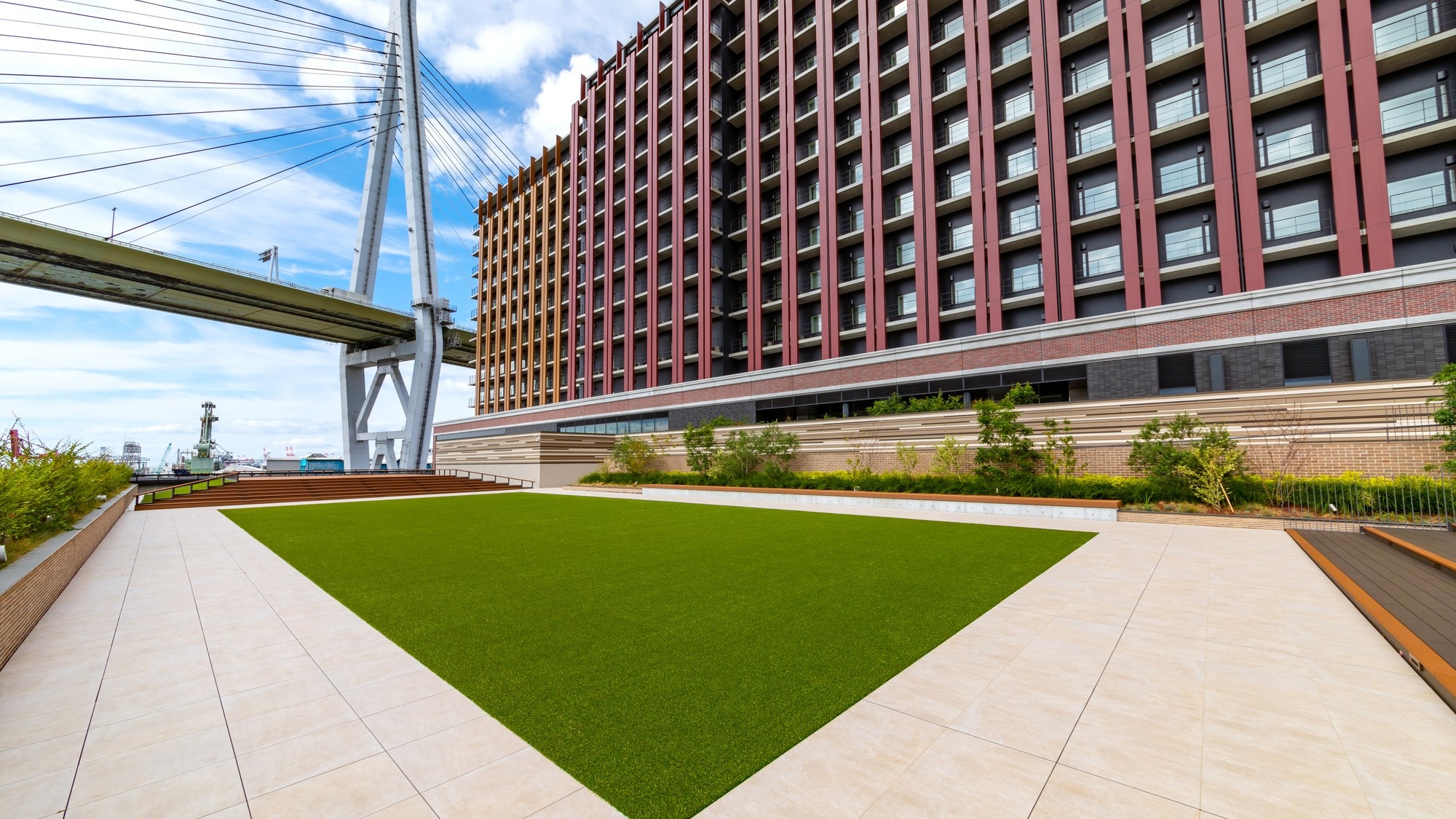 Terrace - A relaxing area to relax on the artificial grass