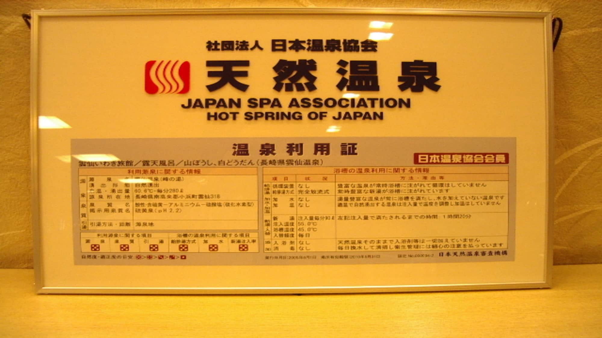 Hot spring evaluation perfect score