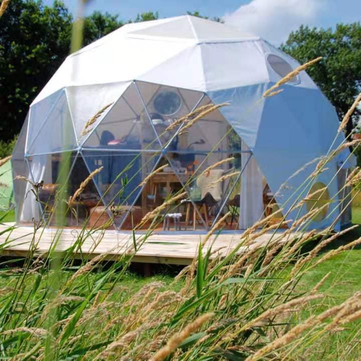 Fashionable dome-shaped glamping tent