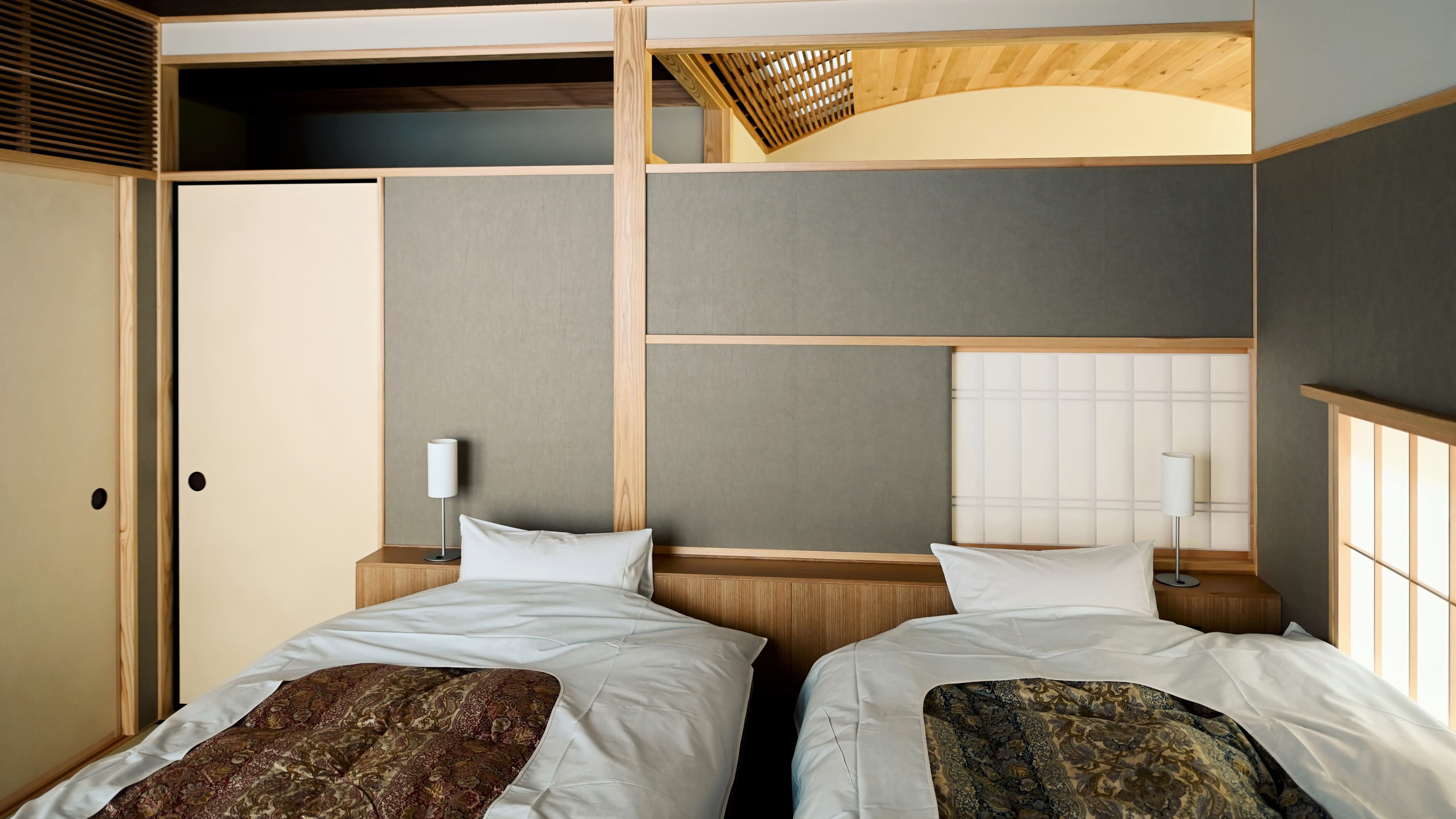[Semi-special room (bed)] ◆Half open-air bath with hot spring ◆Honma 8 tatami mats + 6 tatami mats