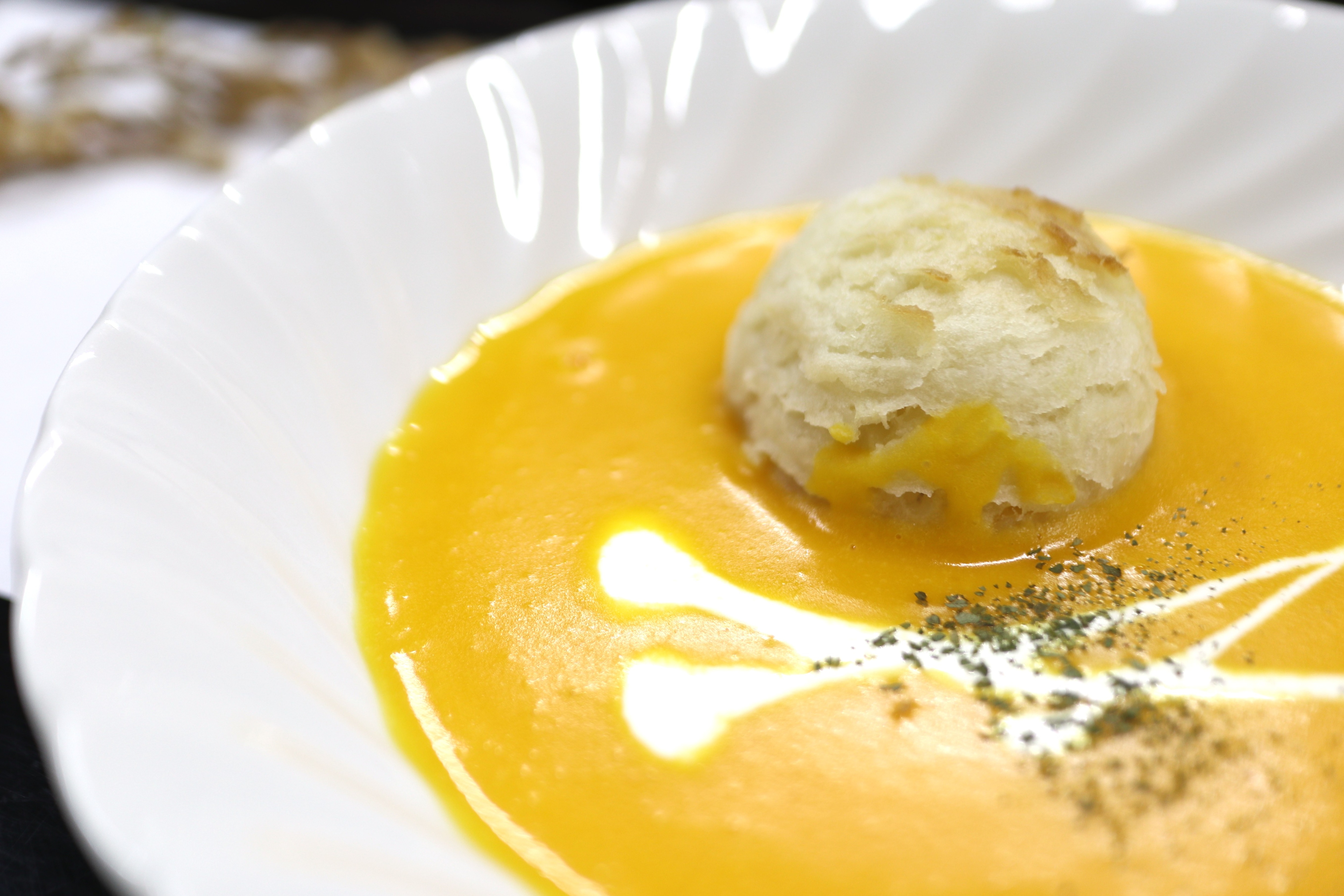 Example of a seasonal dish: Aizu red pumpkin potage (Autumn)