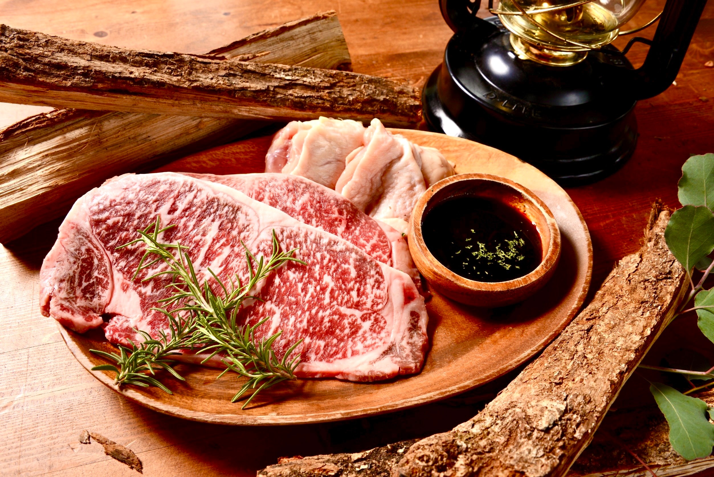 [Dinner] Red beef sirloin steak and Oaso chicken