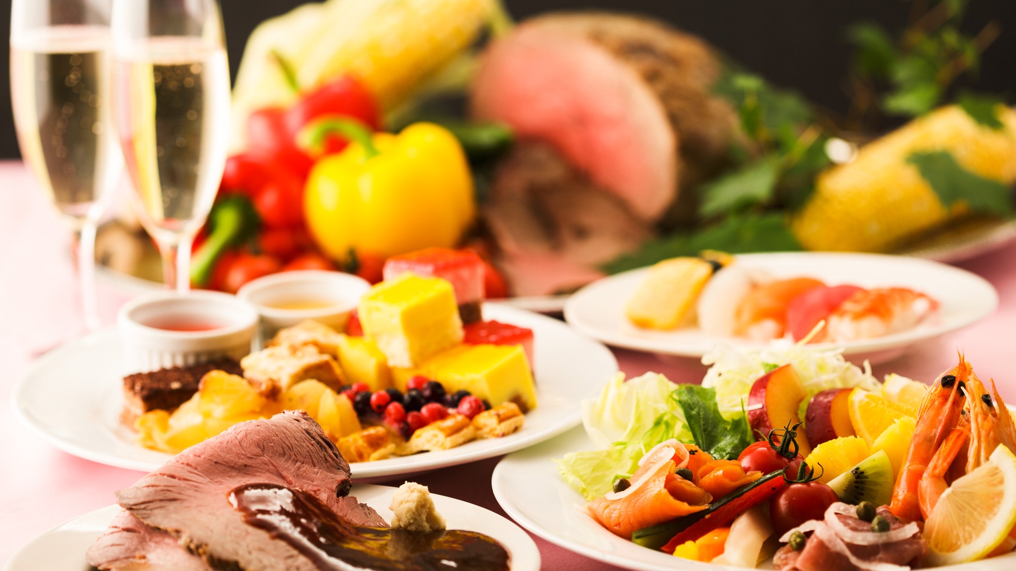 [Japanese, Western, and Chinese dinner buffet] A rich menu of about 50 kinds of ingredients that you can taste Gunma's ingredients