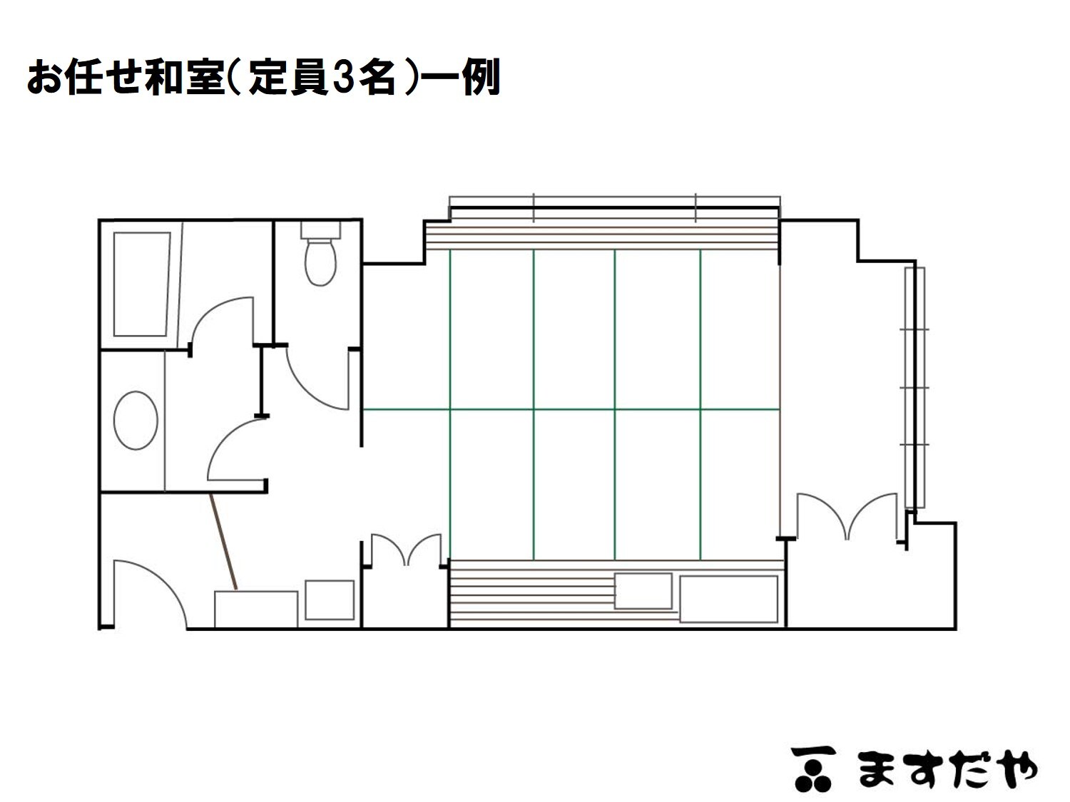 Illustration of the Japanese-style room (maximum 3 people)
