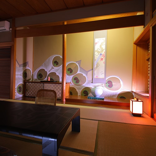 Japanese-style room art autumn leaves