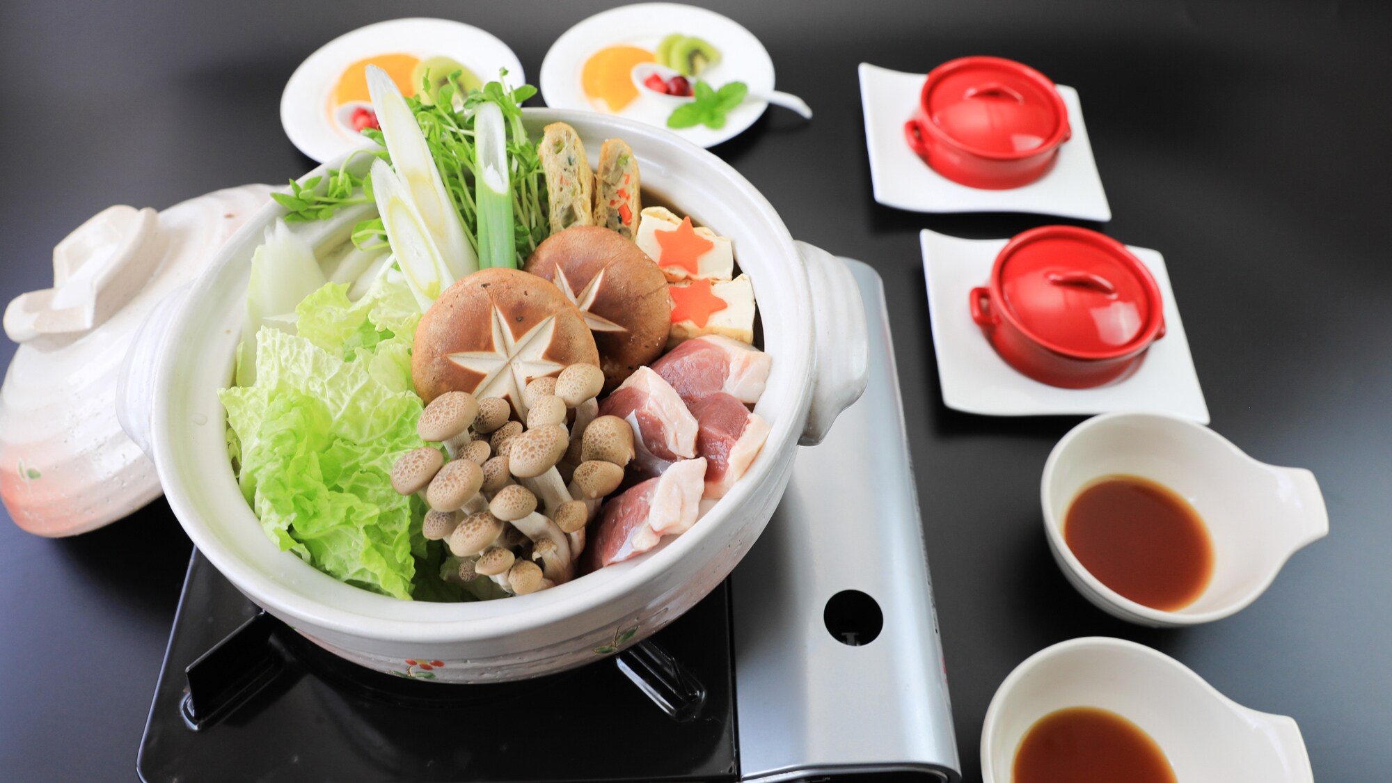 The duck and spring onions go perfectly together! Light but full of flavor! Duck hotpot course