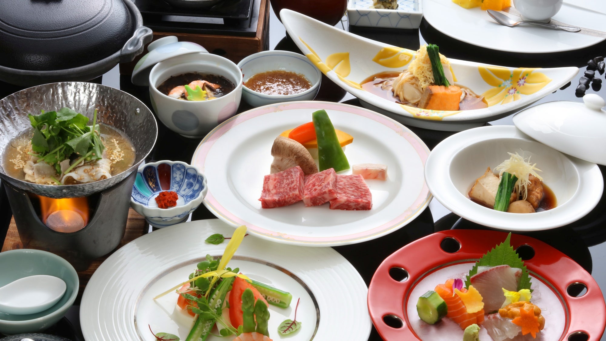 佐贺牛肉怀石料理的例子