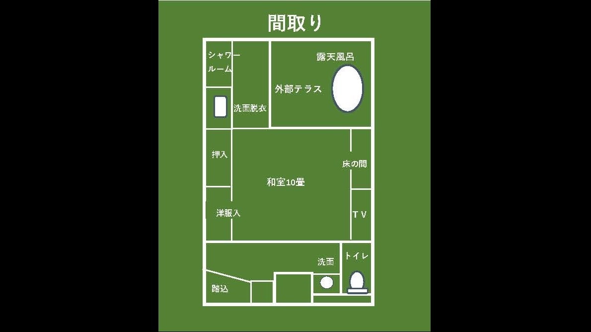 Floor plan Sansuikan 4th floor renovated guest room with open-air bath (non-smoking Japanese room) 49 square meters