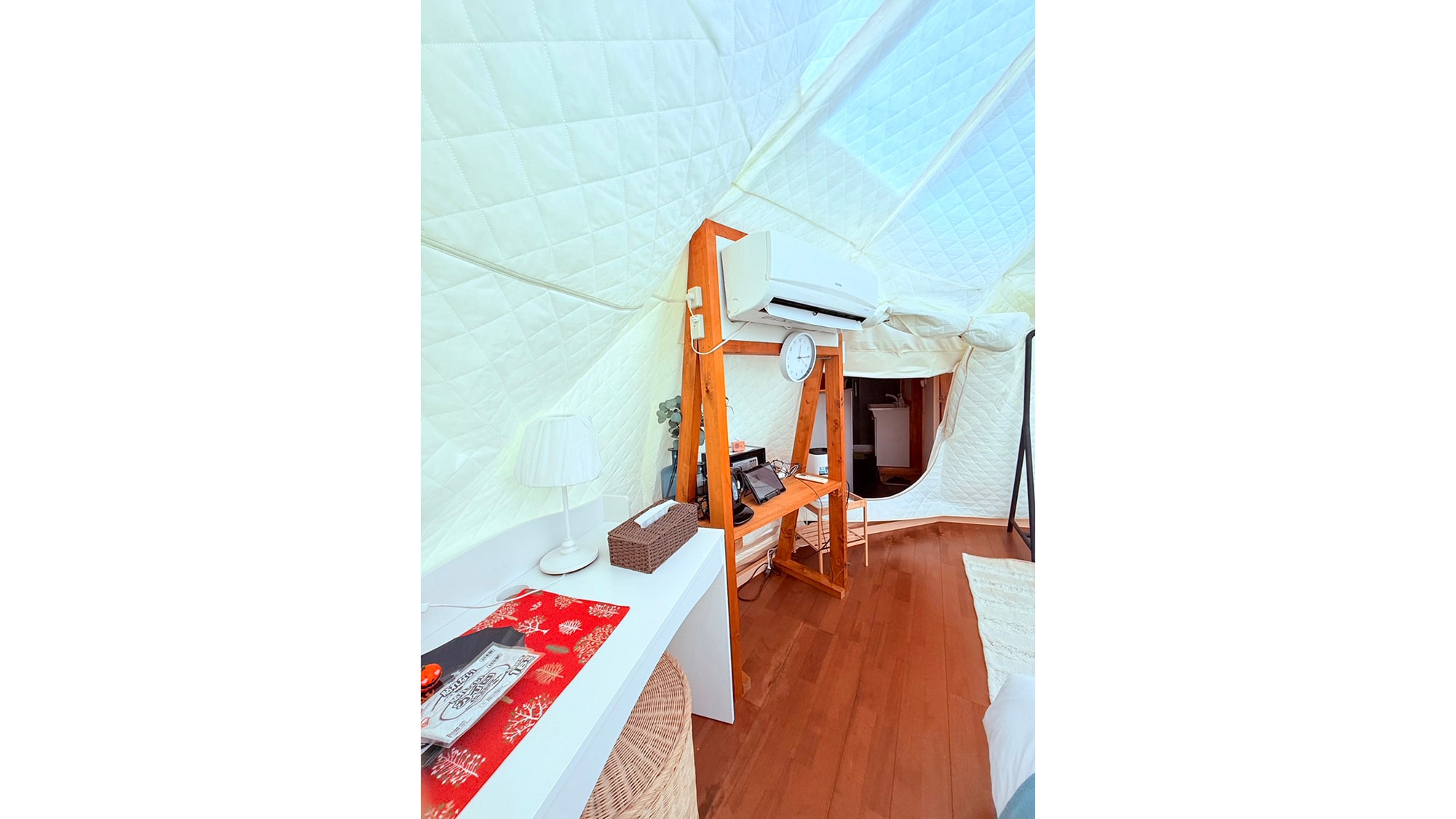 ・[Bell Tent A] The tent is fully air-conditioned, so you can stay comfortably.