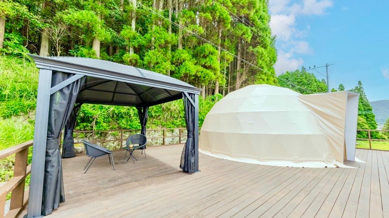 ``7'' Tenda kubah dengan pemandian terbuka pribadi Double&kali;2 Single&kali;2