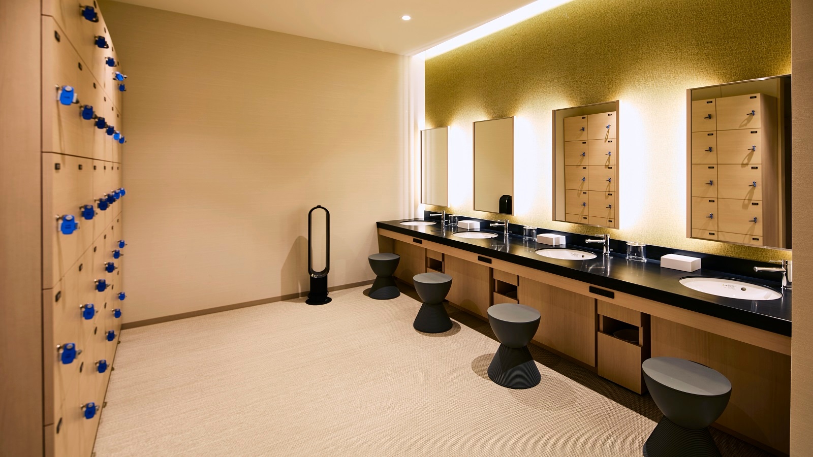 A large public bath/dressing room to soothe the weariness of your trip