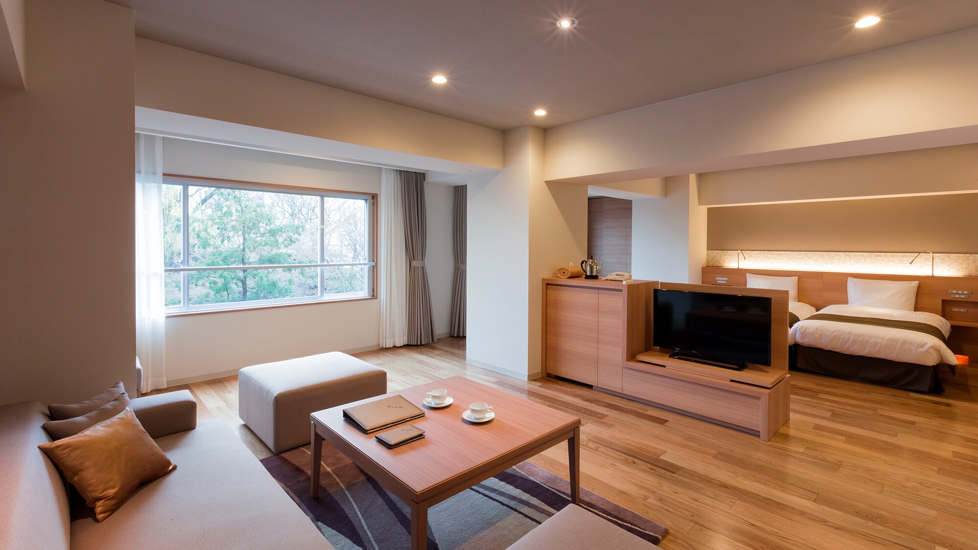 [Heisei Modern Twin Room] A spacious room for 2 people of 63 square meters.