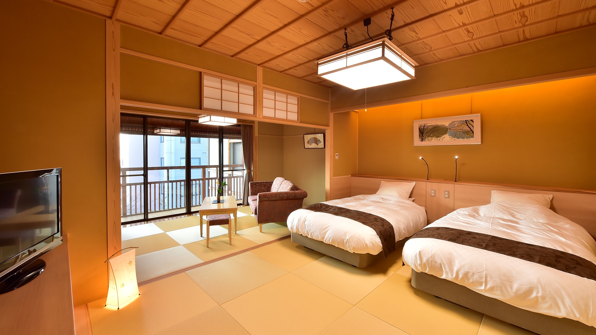 현대 일본식 객실 침대 스타일