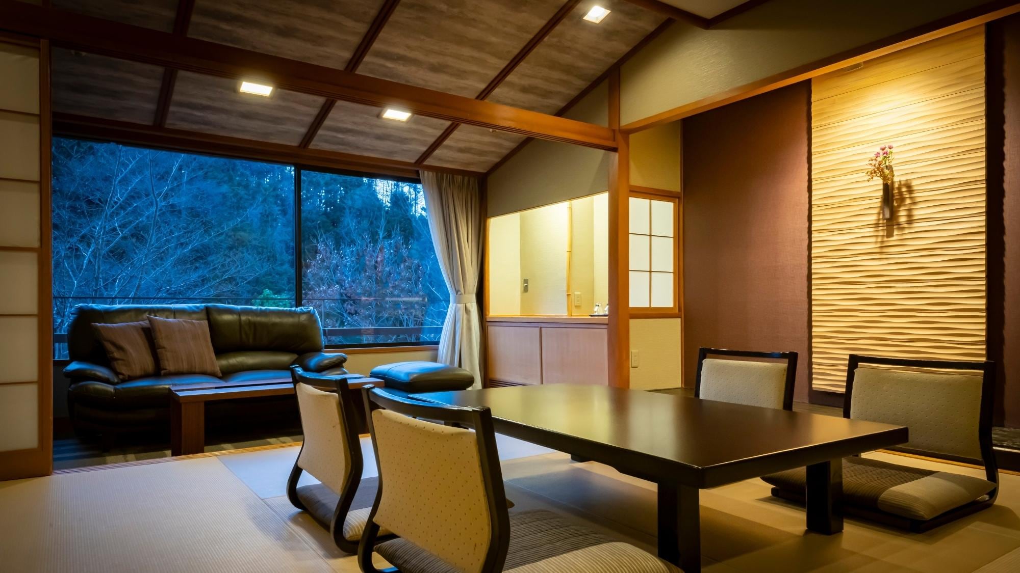 Manyokan kamar tamu modern Jepang.