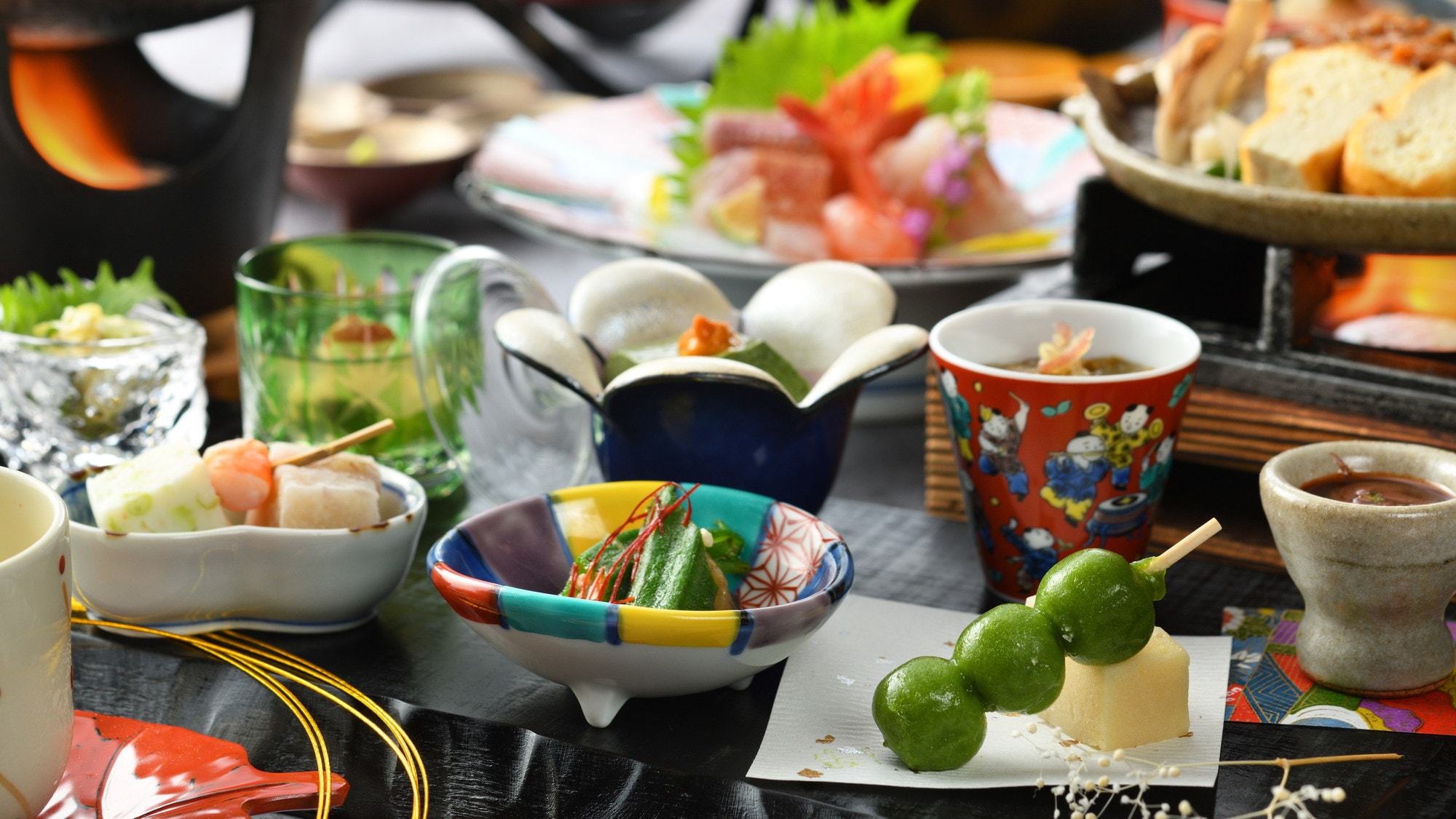 Starting with the appetizer, one dish at a time.