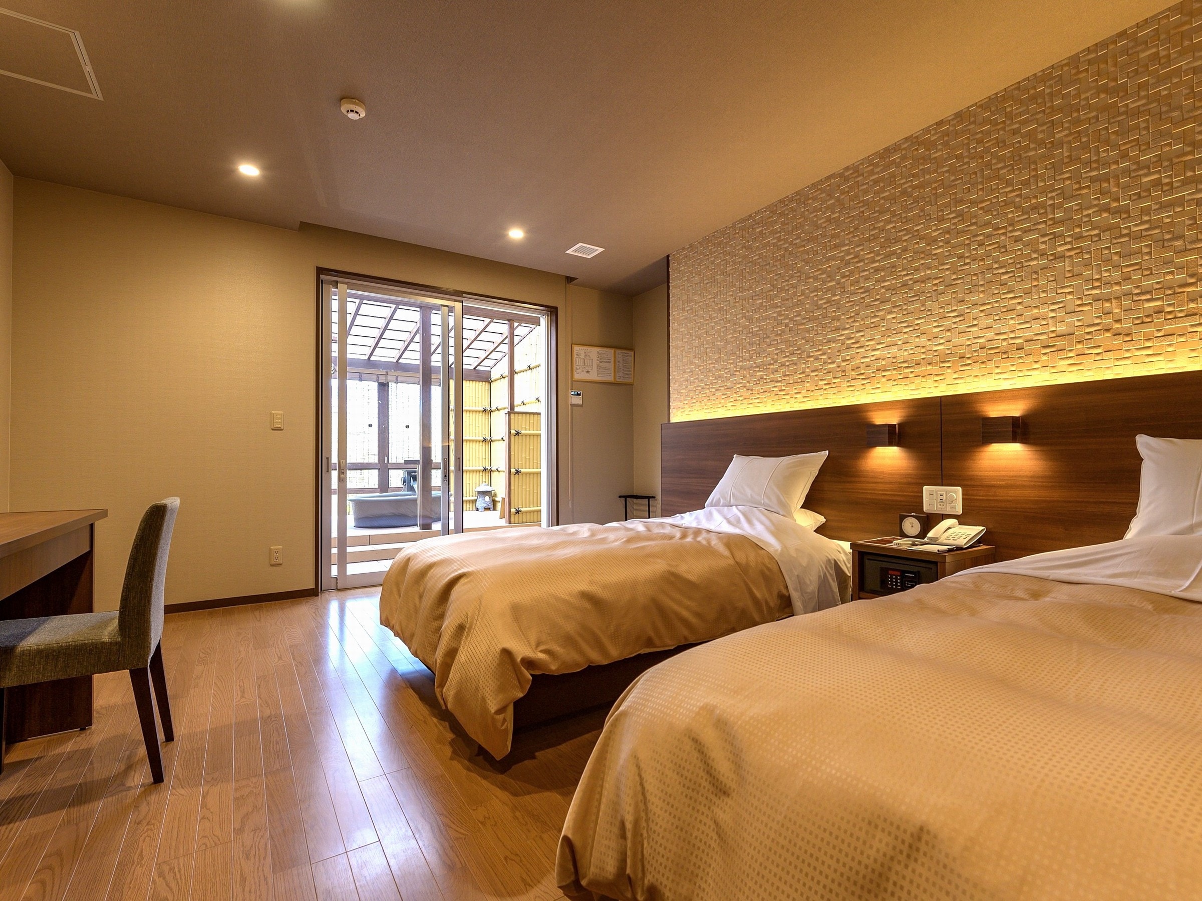 @Twin room with open-air bath on the 3rd floor of the hot spring building