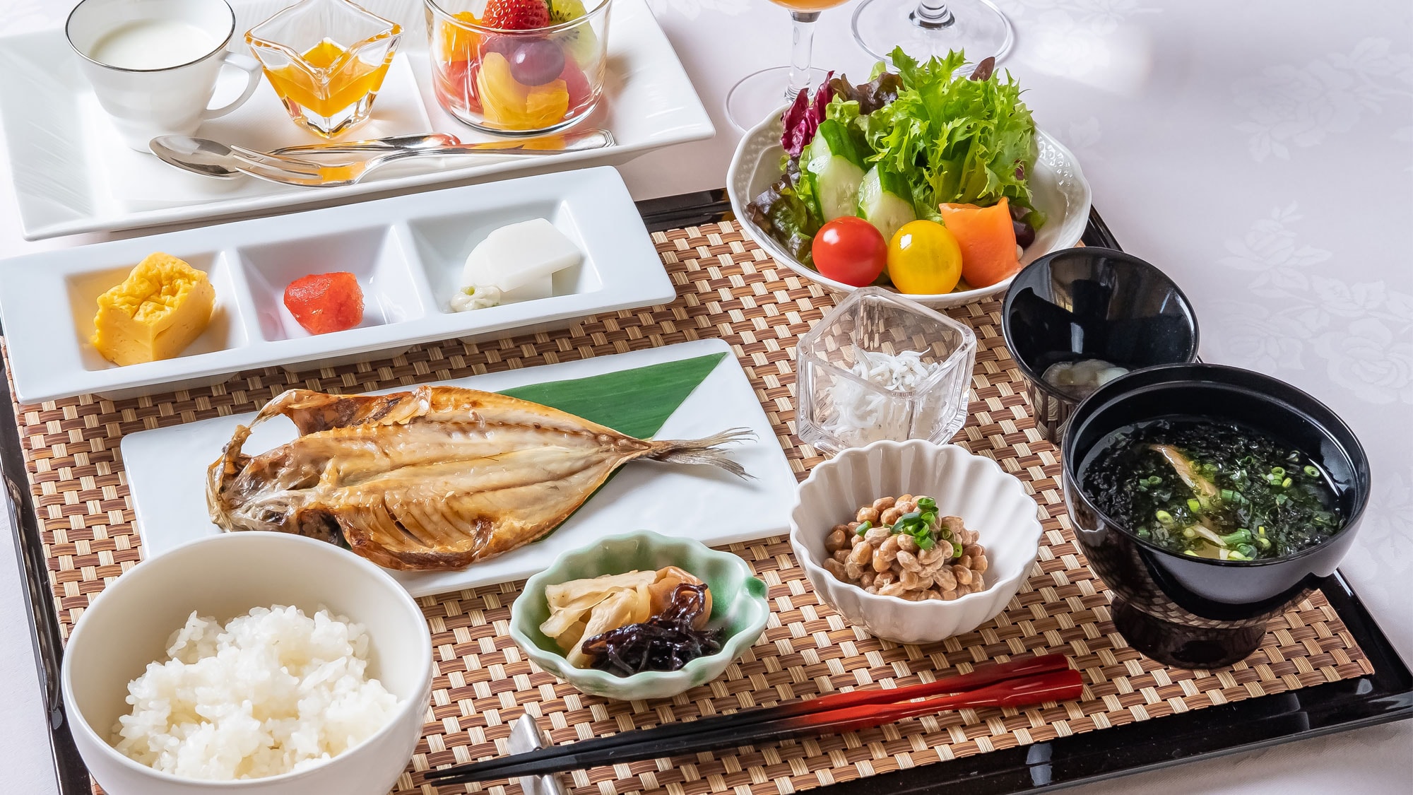 [Choose between Japanese or Western breakfast] Japanese set meal (using locally produced dried fish and whitebait)