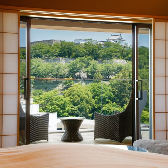 [Special floor bath] Japanese-Western style room A with private open-air bath terrace (example)