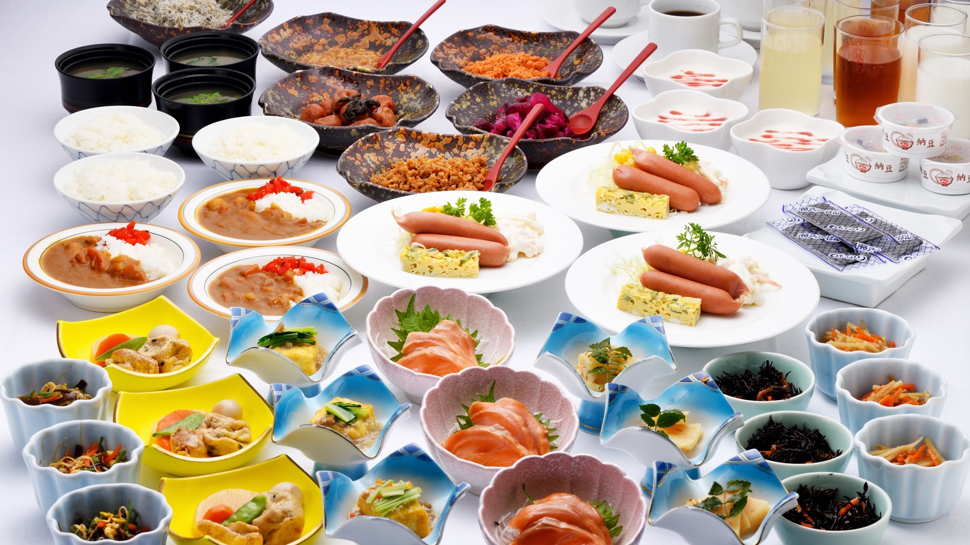 ※【自助早餐】以下北鄉土料理及豐盛配菜為主的日式自助餐（例）