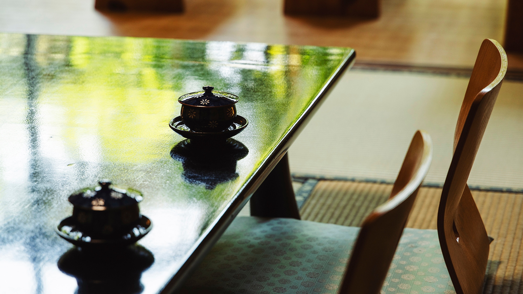 The room is filled with gentle light and has a calming atmosphere.