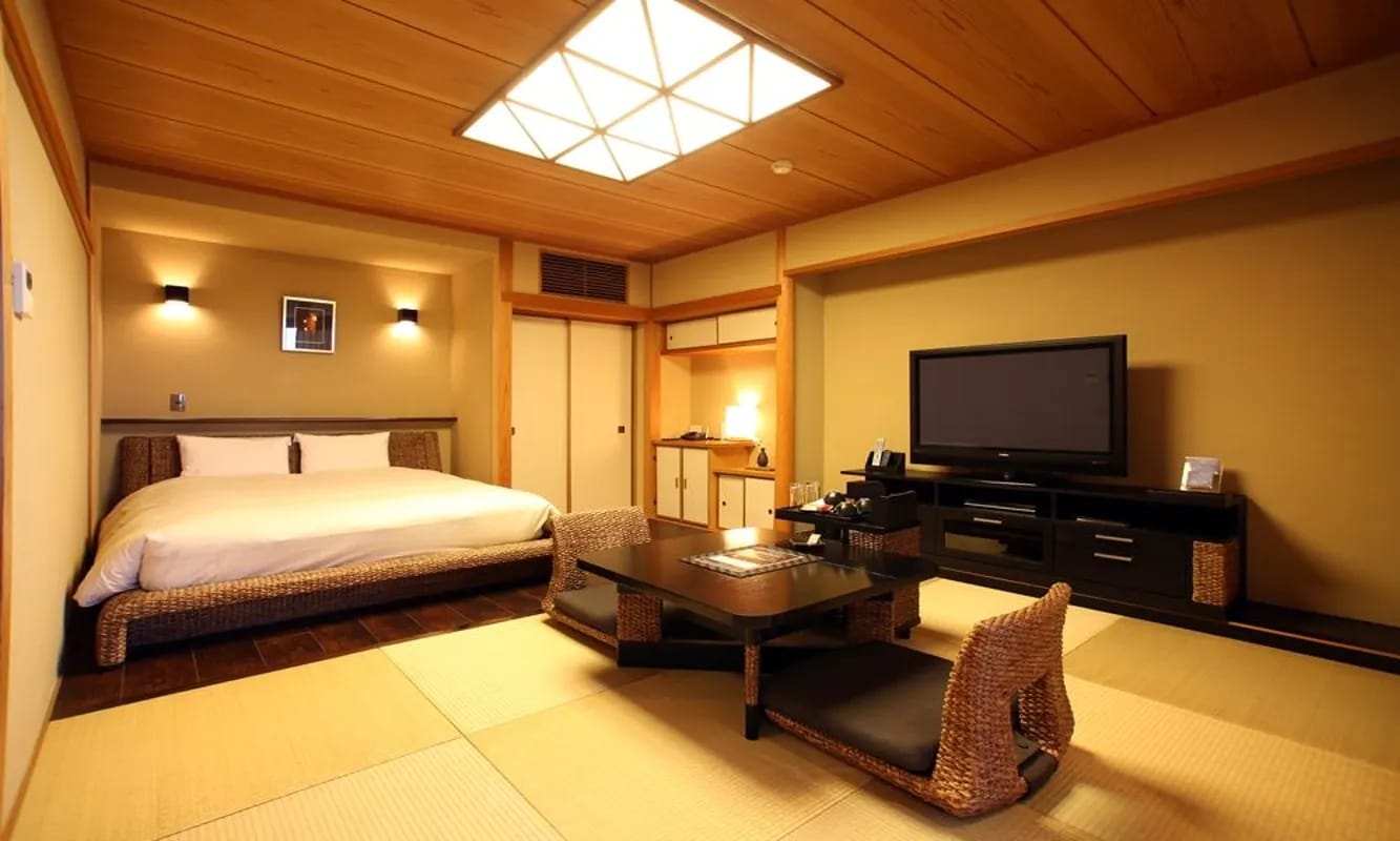 [Double bed Japanese and Western room 2 rooms]