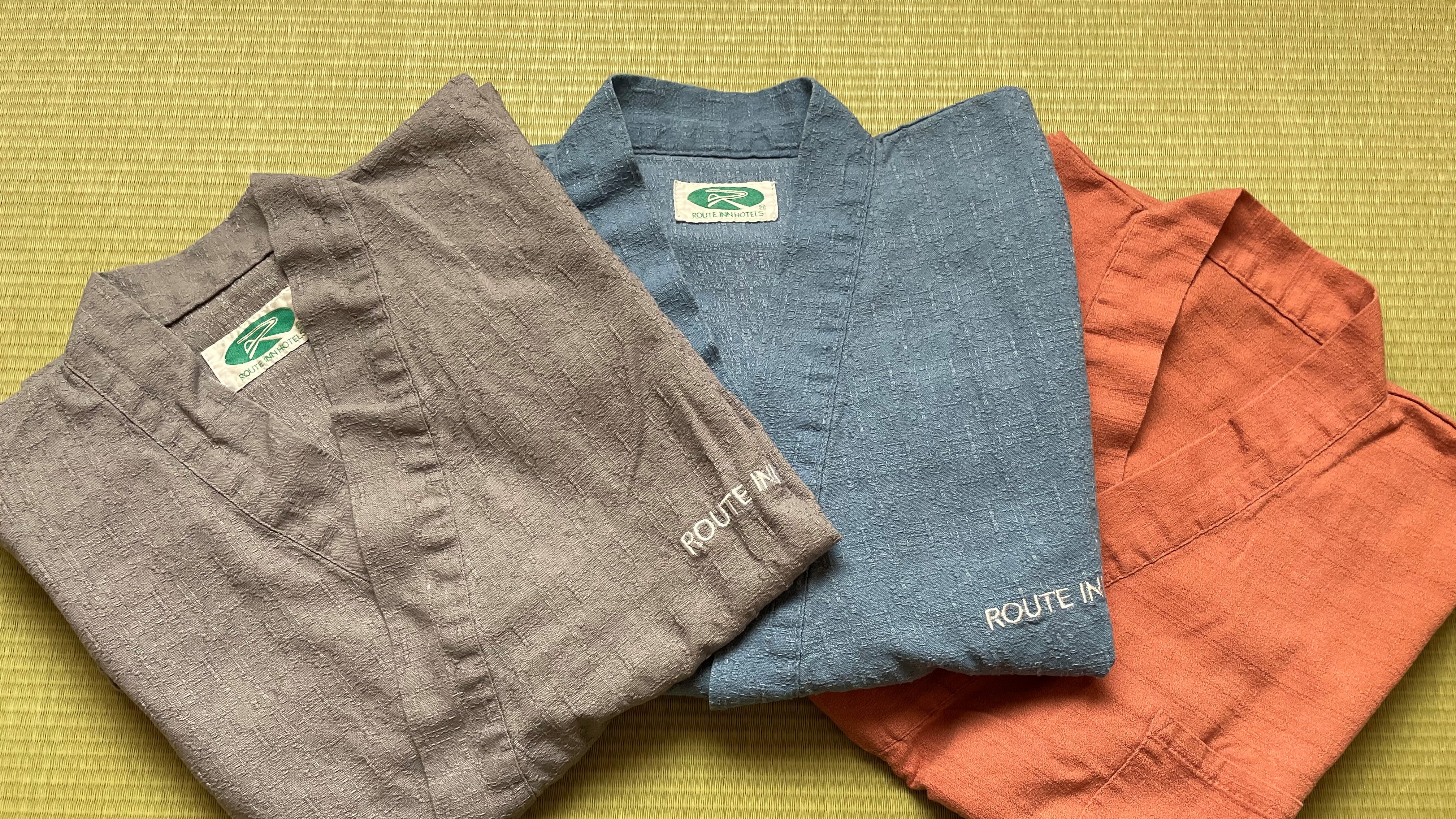 Guests are welcome to wear jinbei inside the hotel. Larger sizes are available for women at the front desk.